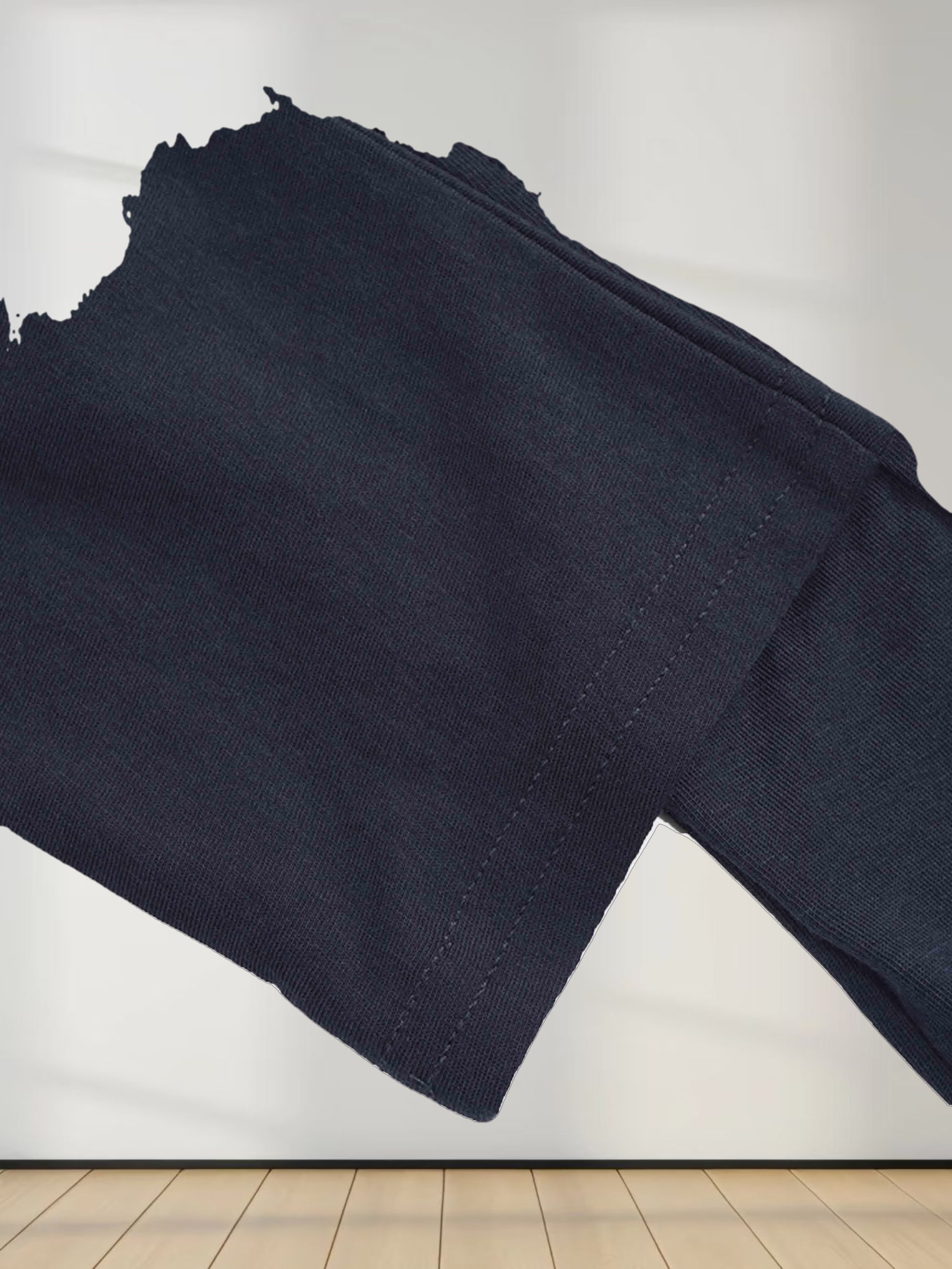 Pima Cotton Boxy Dolman Tee-Navy