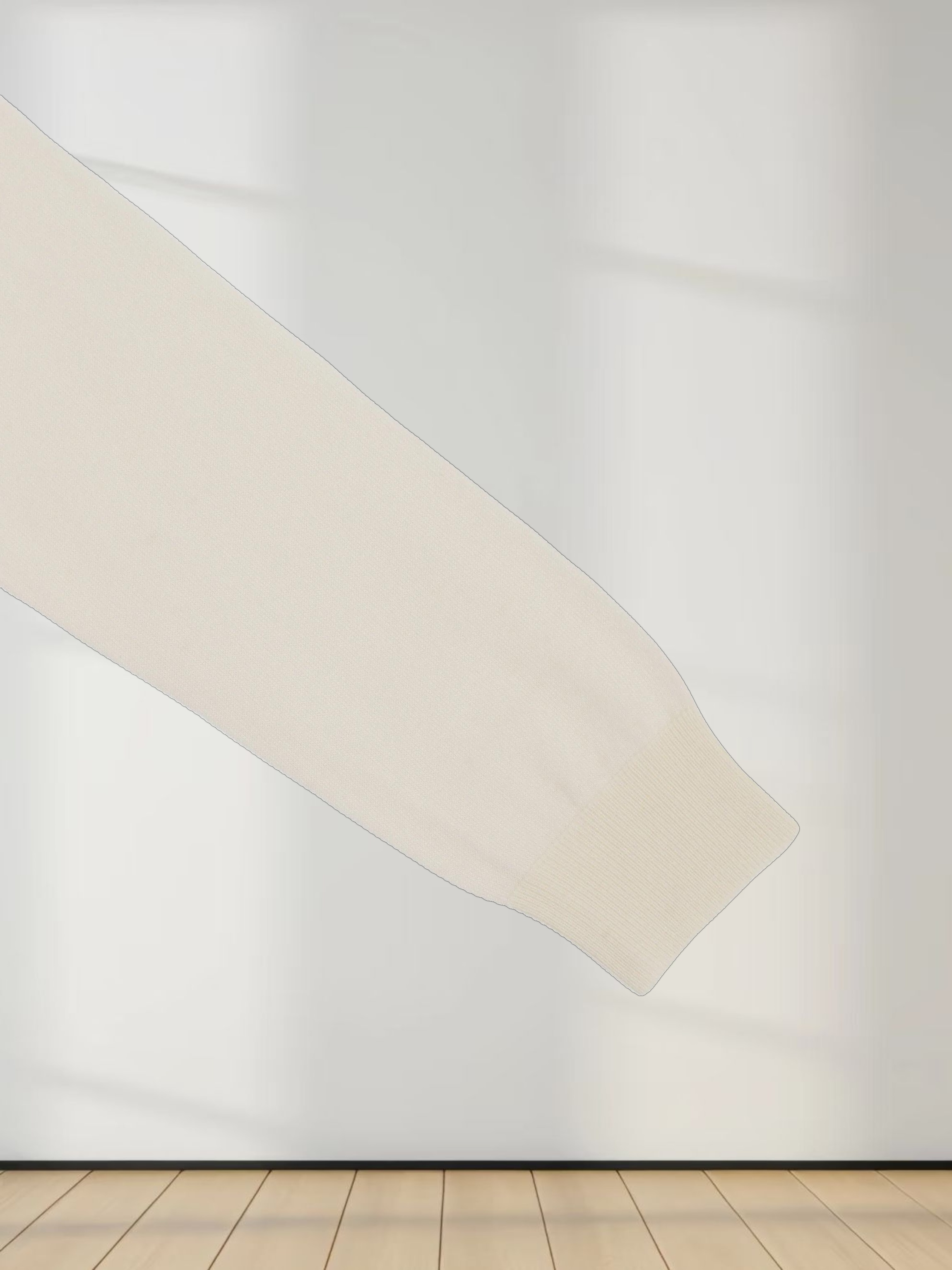 Wool Blend Collared Cardigan-Ivory