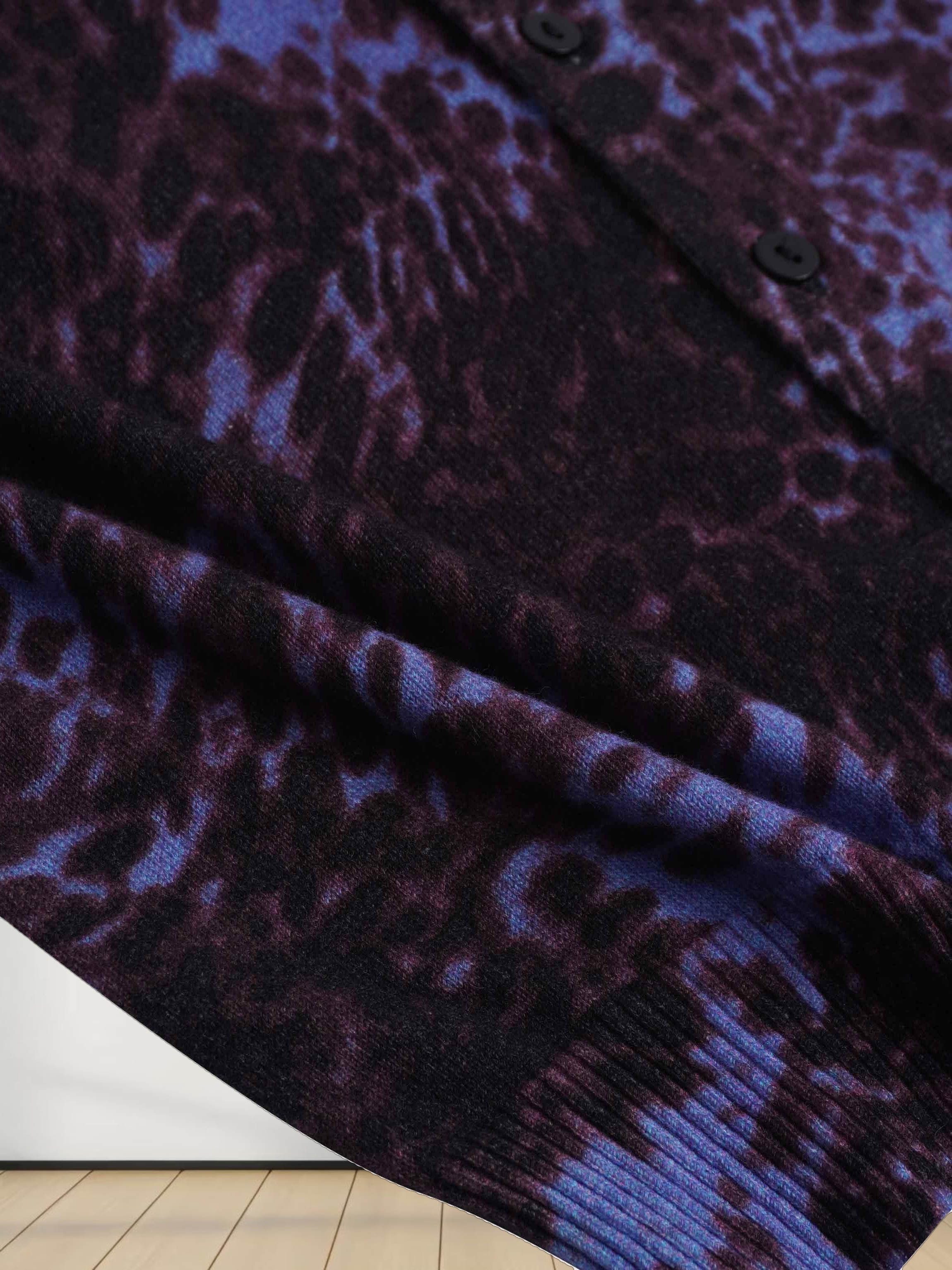 Printed Cardigan-Purple Pebbles