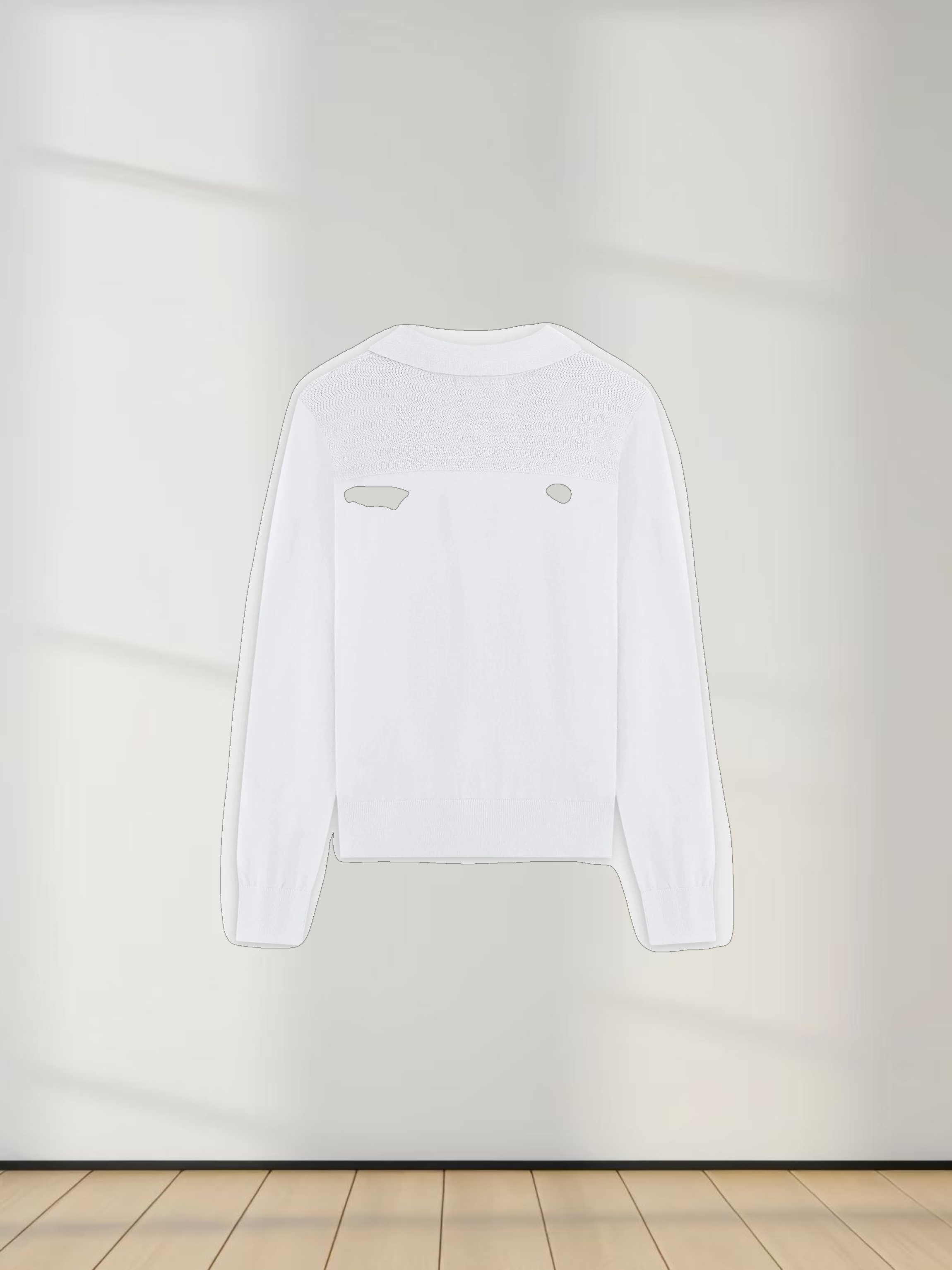 Mesh Top Sweater-White