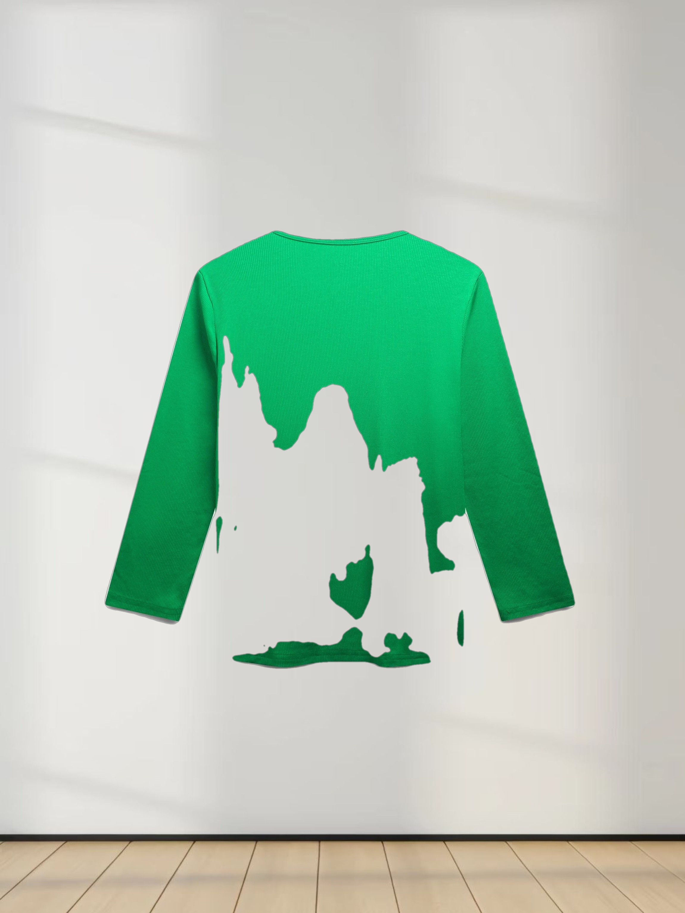 RIBBED HIGH V 3Q-MATCHA GREEN