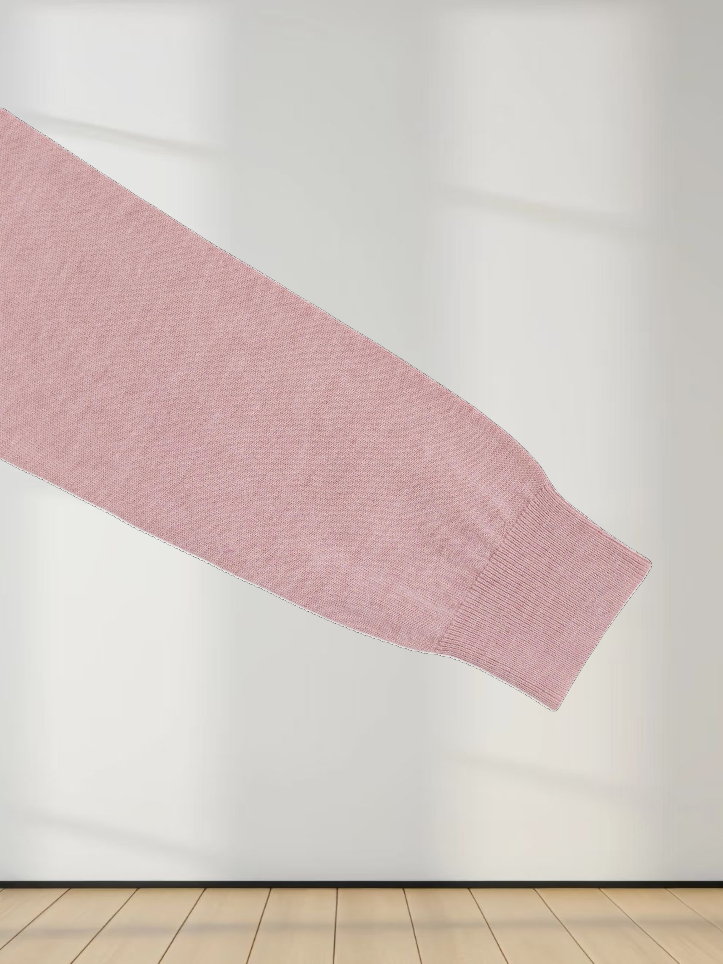 Wool Blend Collared Cardigan-Pink