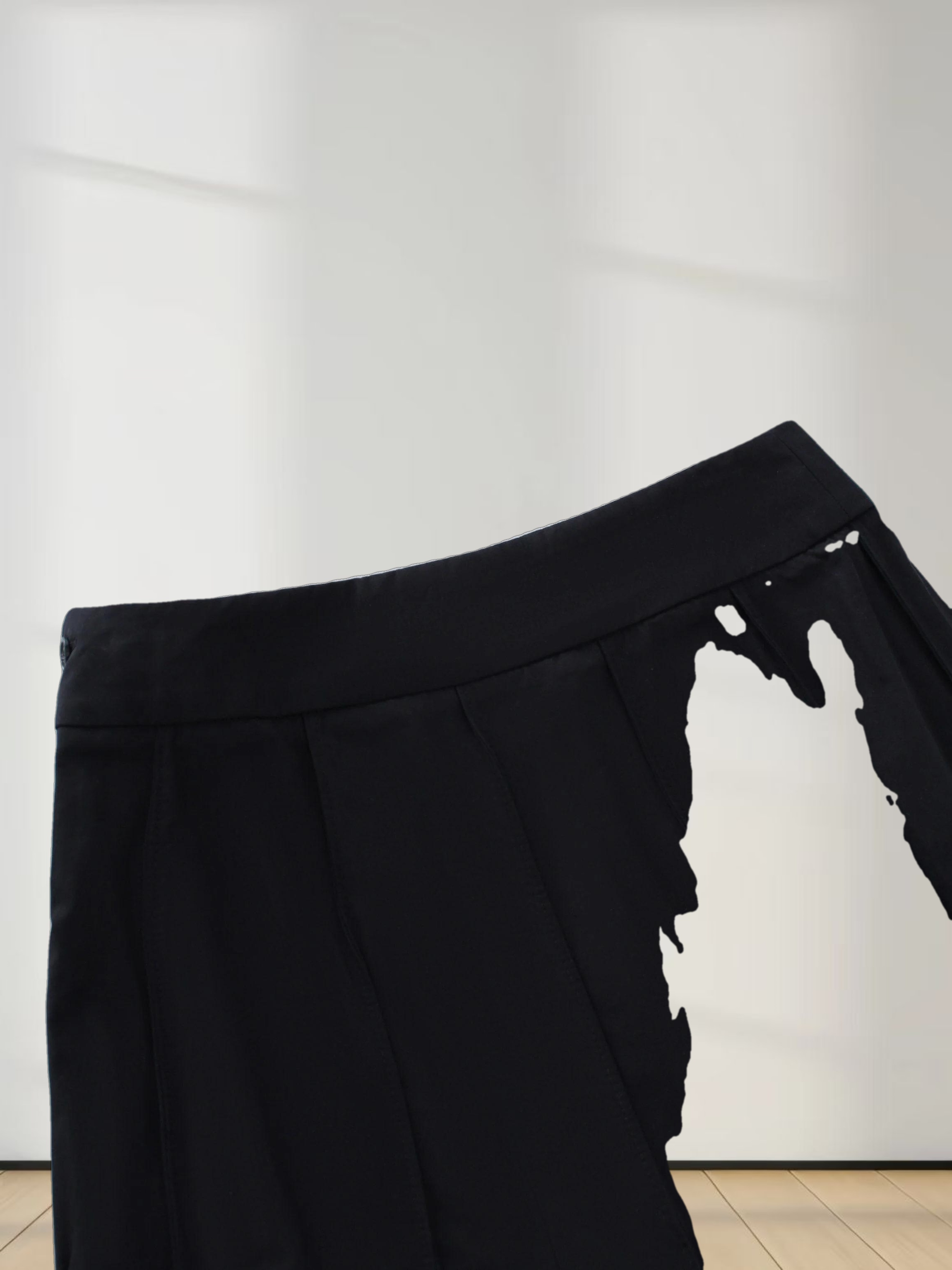 Cotton Pleated Skirt-Black