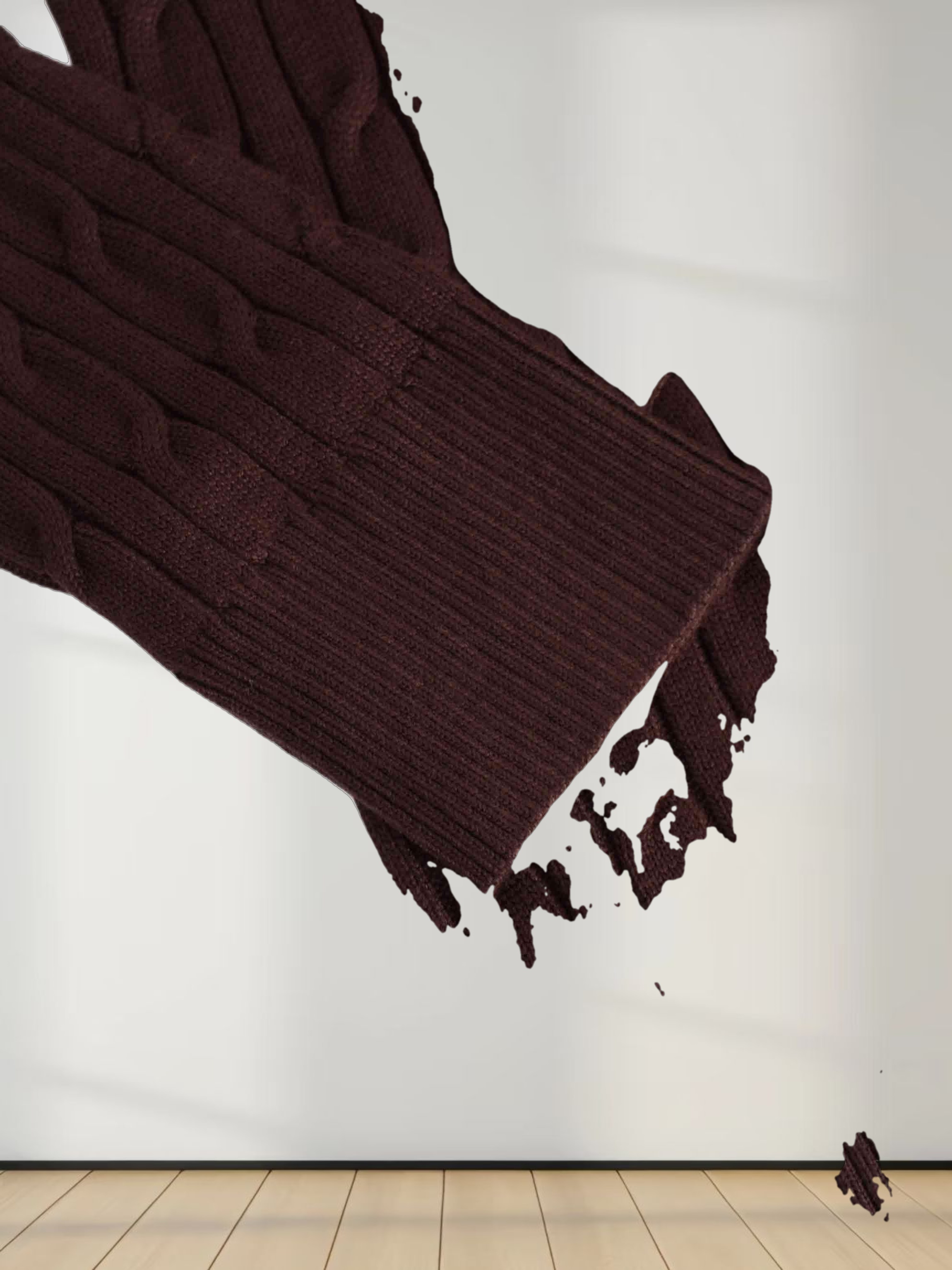 Knit Cable Sweater-Brown
