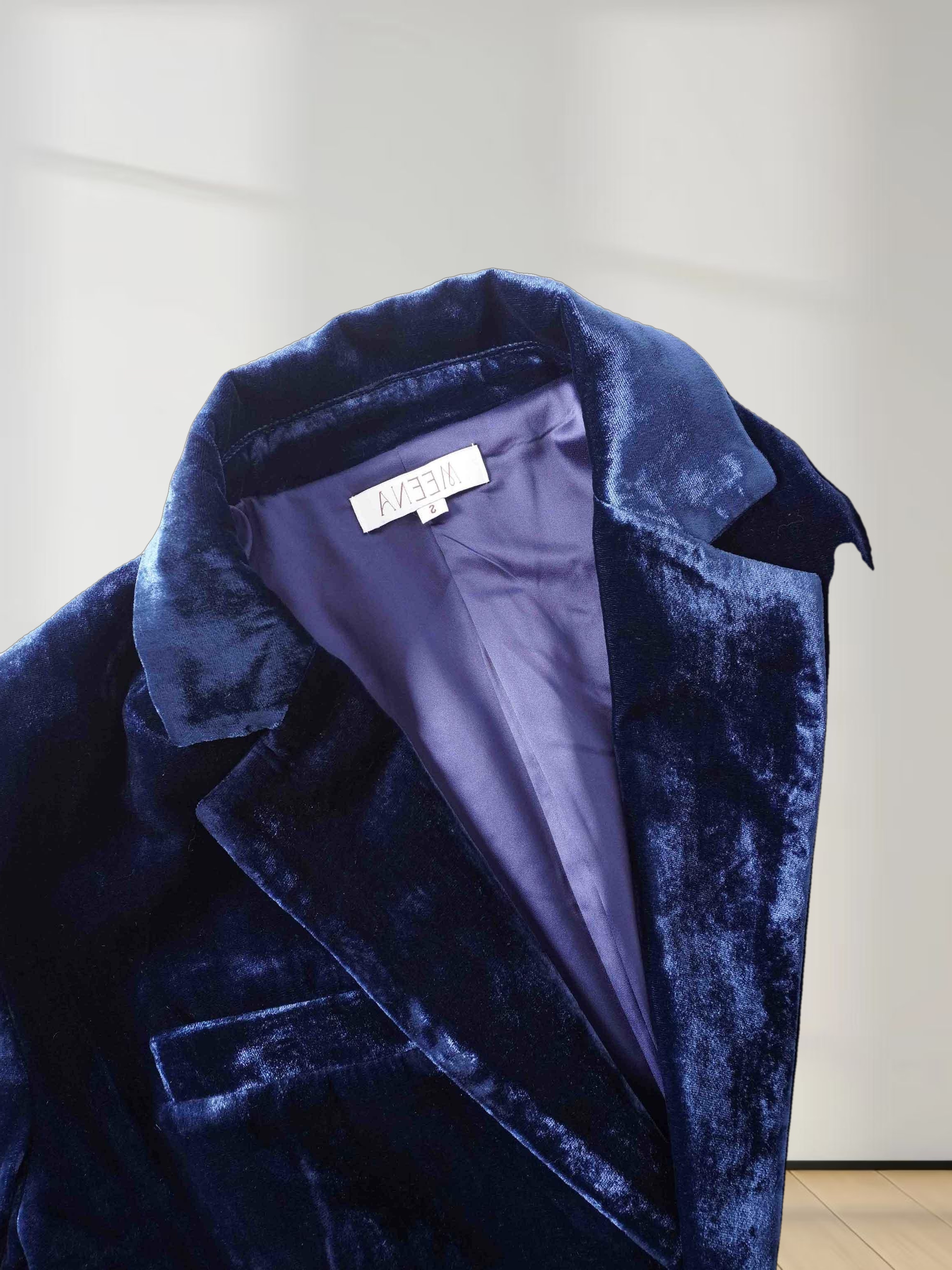 Velvet Blazer-Navy