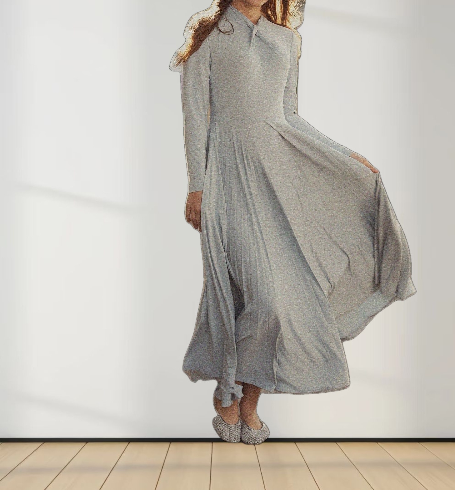 Front Knot Pleat Dress 50