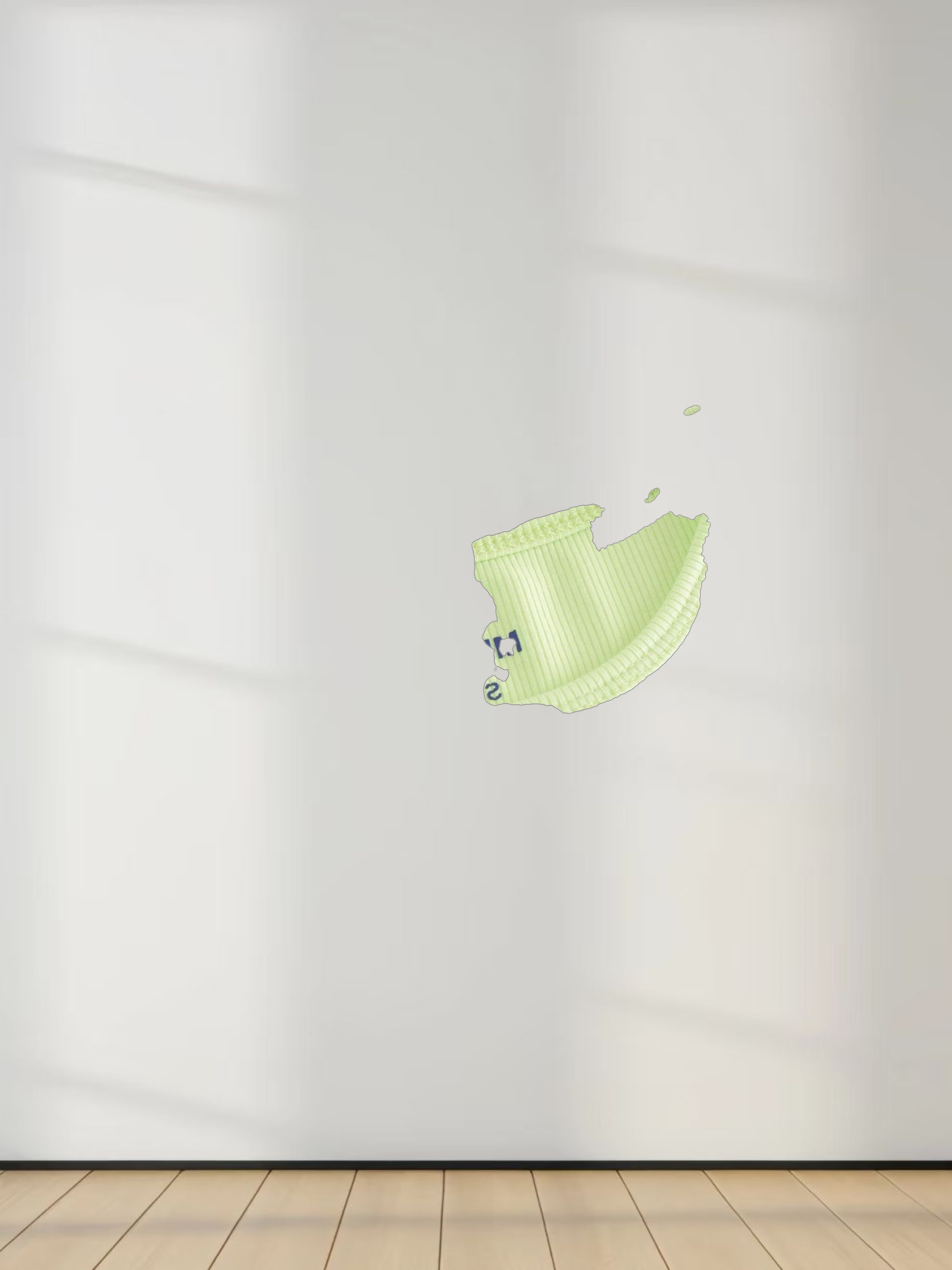 Crew Ribbed Dolman-Neon Green