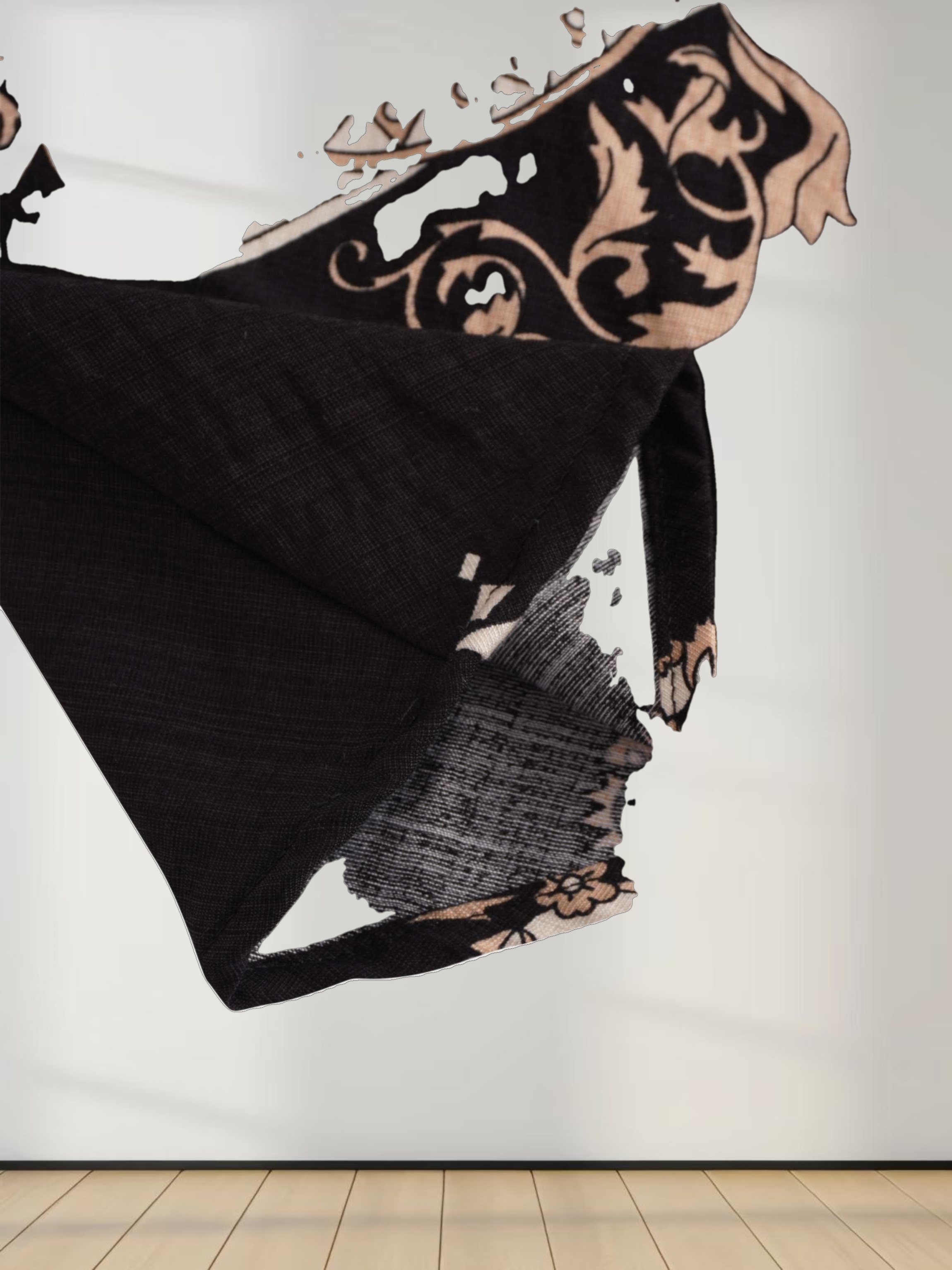 Leather Buckle Skirt-Black Medallion