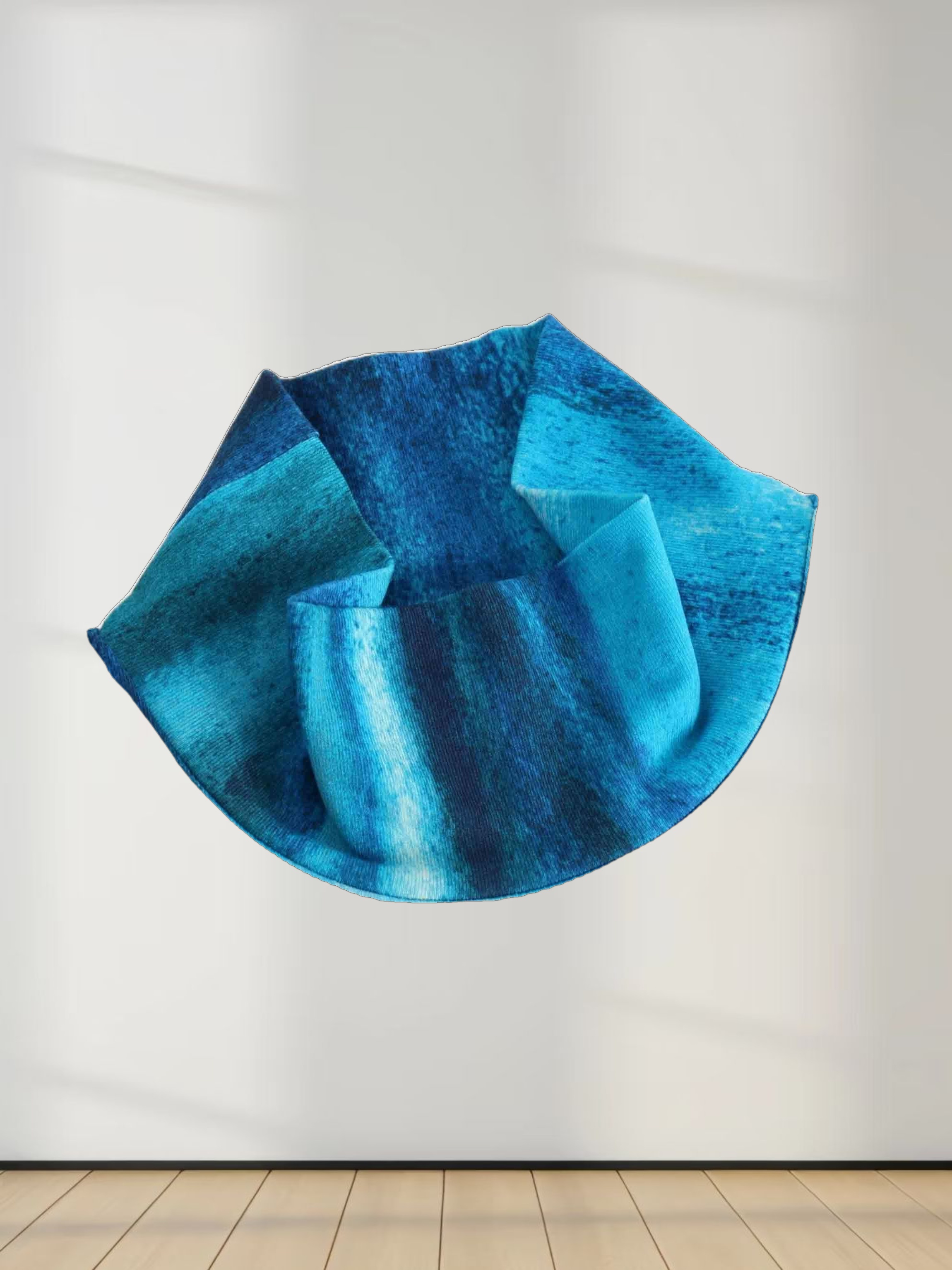 Printed Modal Turtleneck-Blue Ombre