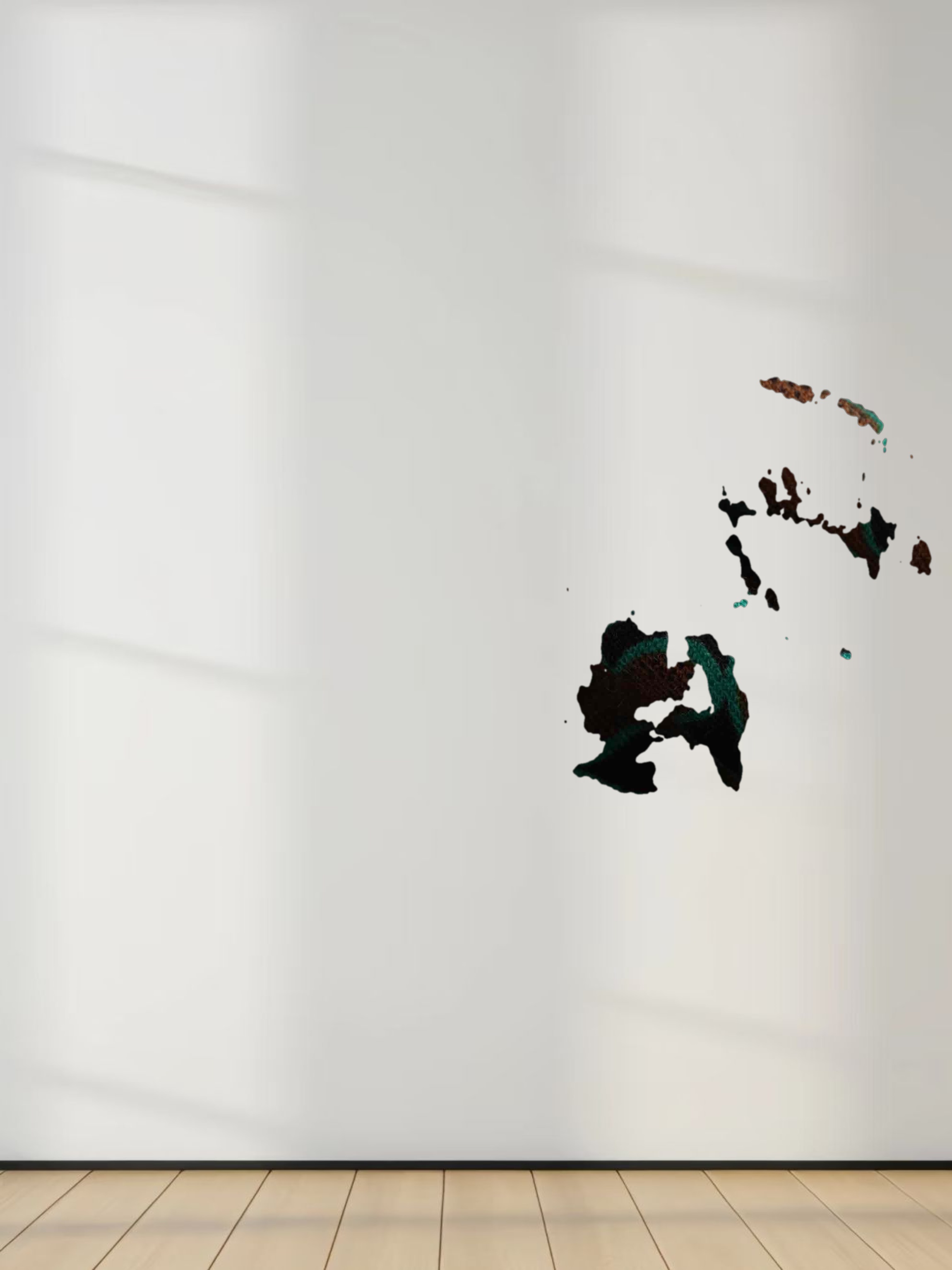 Printed Modal Turtleneck-Green/Brown Clover