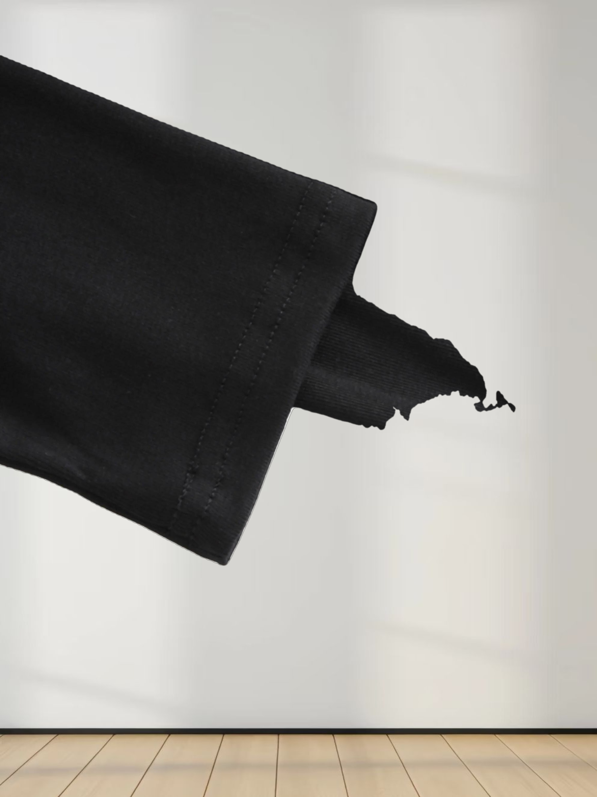 BASIC HIGH V TEE 3Q-BLACK