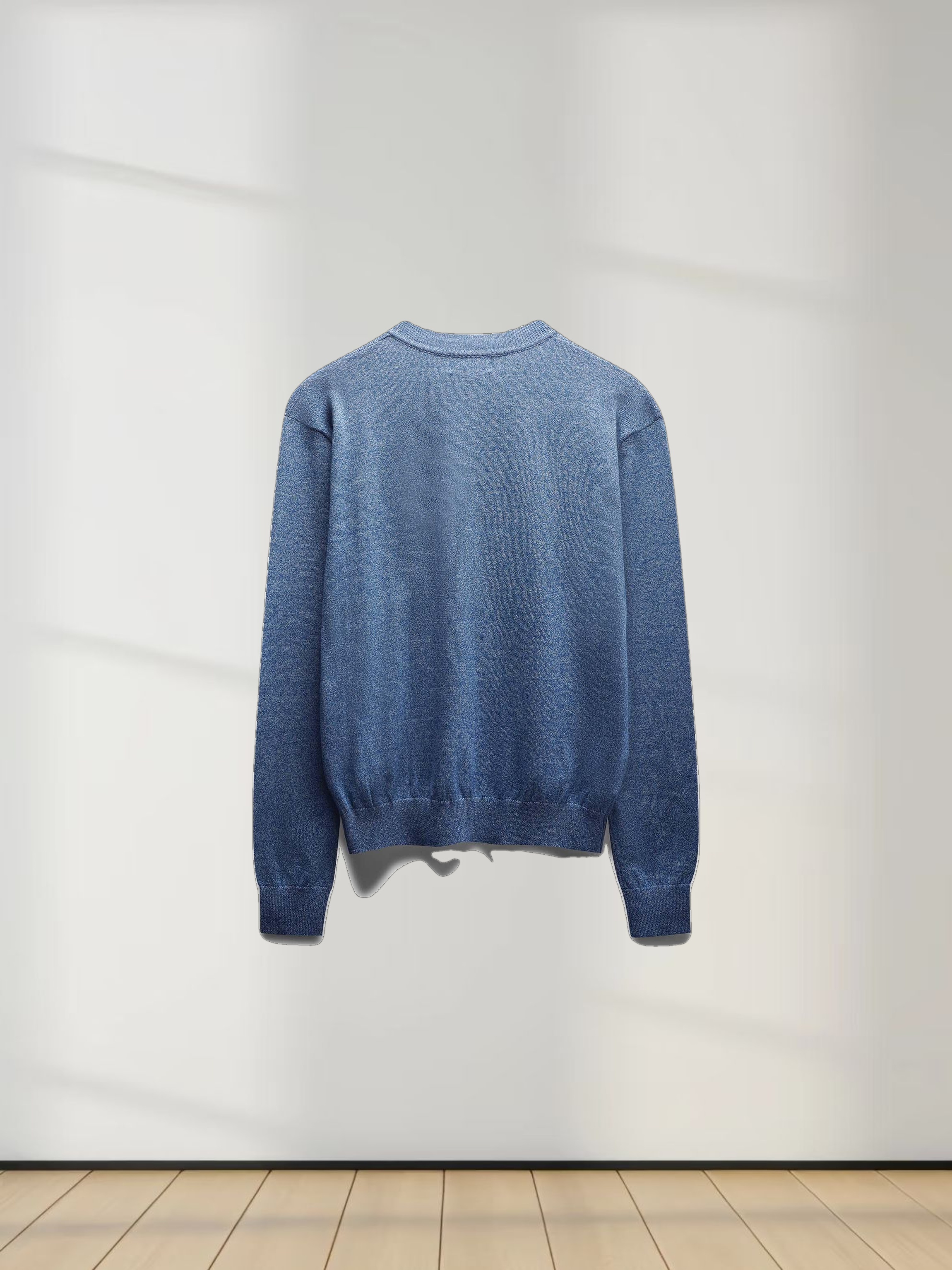 High V Lightweight Sweater-Heathered Blue