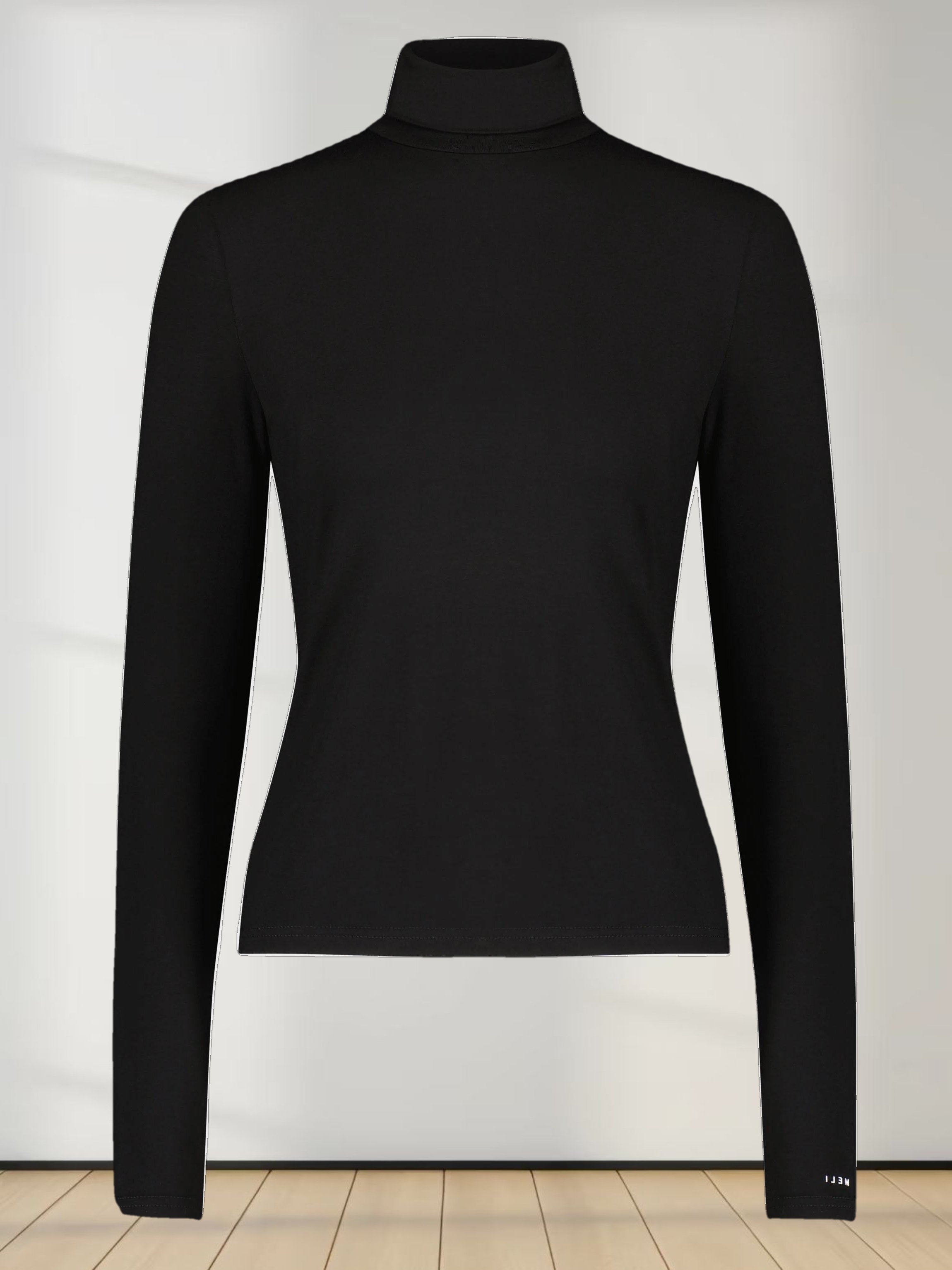 MODAL TURTLENECK LONG SLEEVE-BLACK