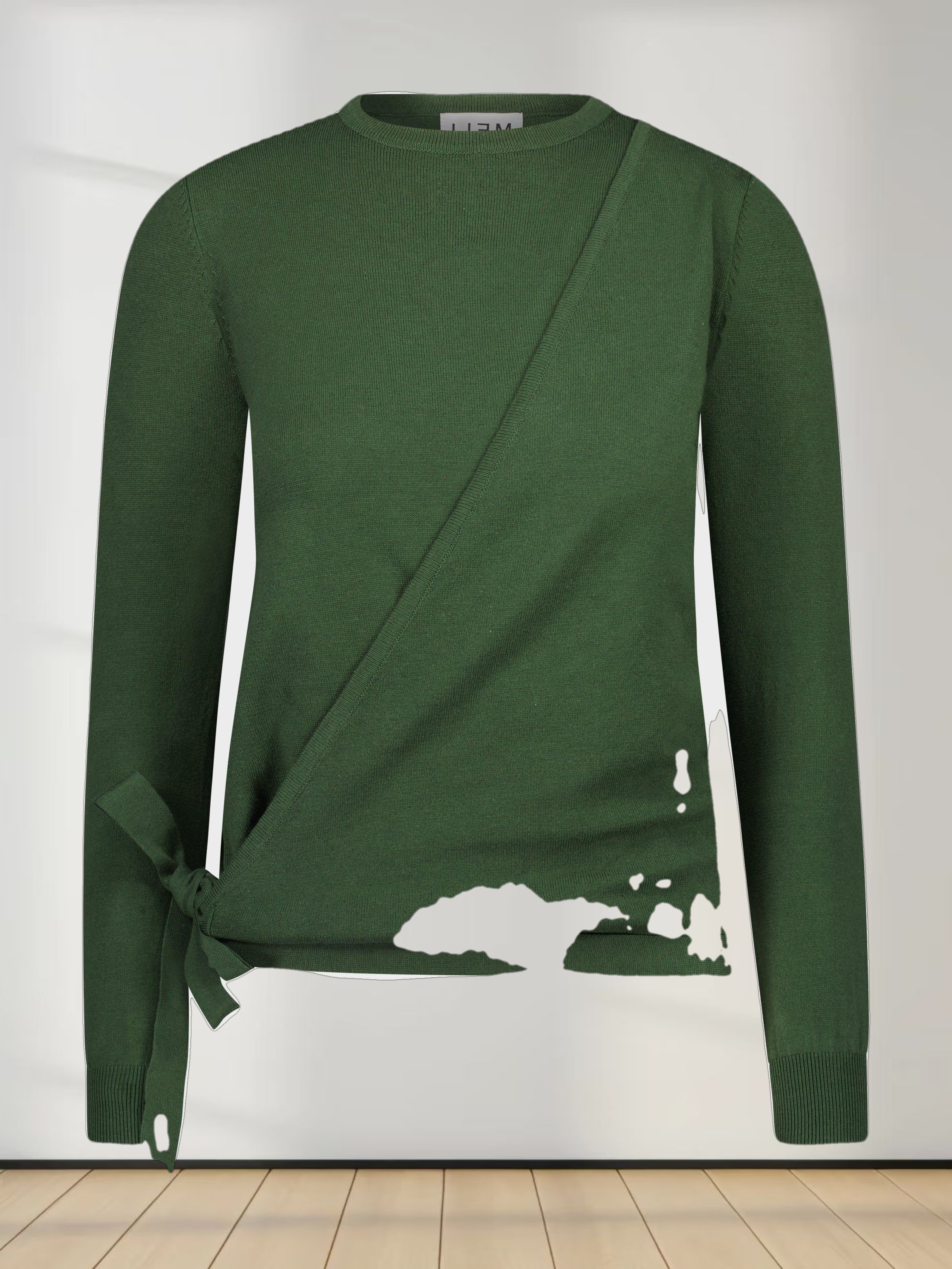 BASIC WRAP SWEATER-MAPLE GREEN