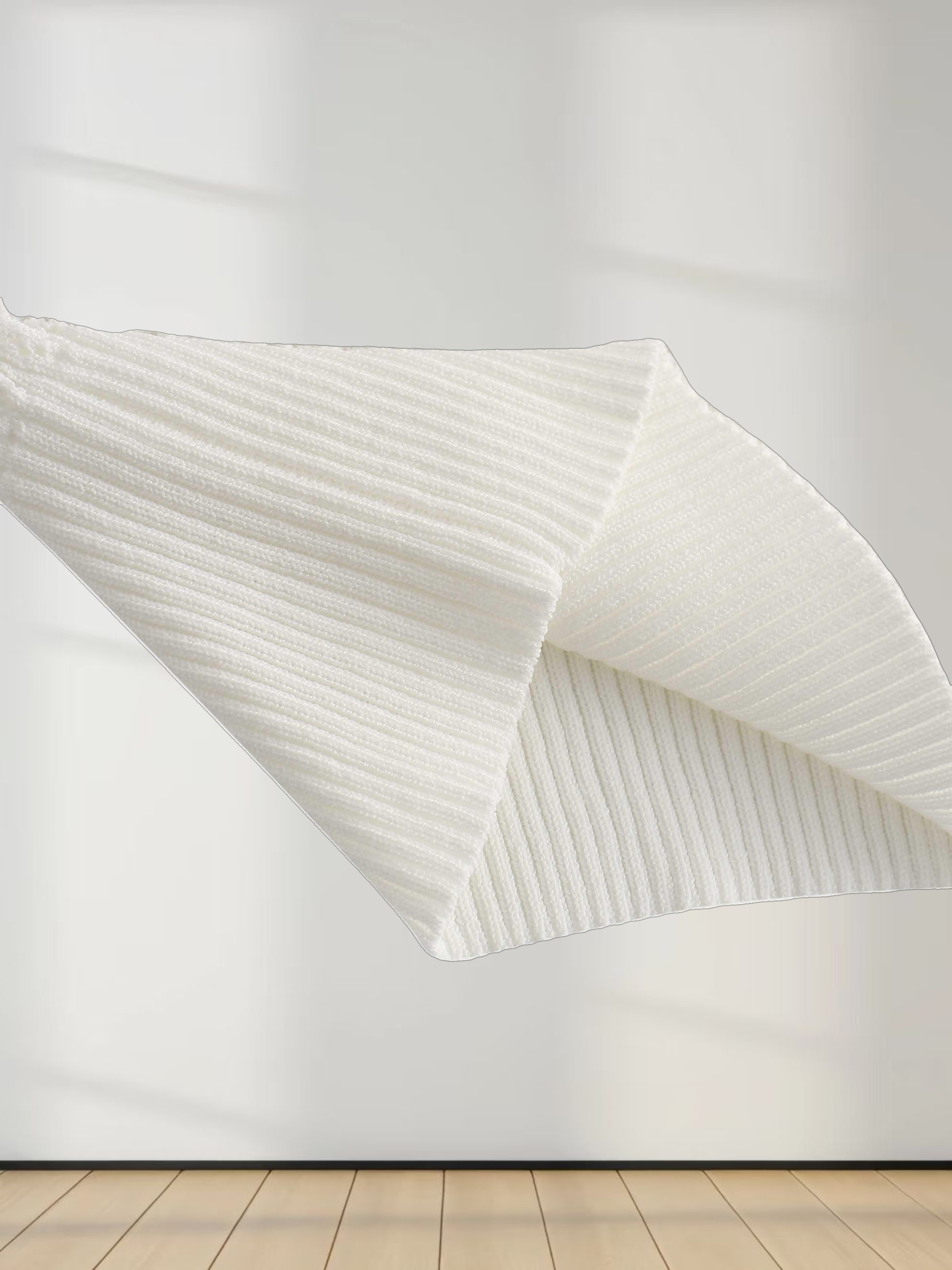 Printed Pointelle Sweater-White