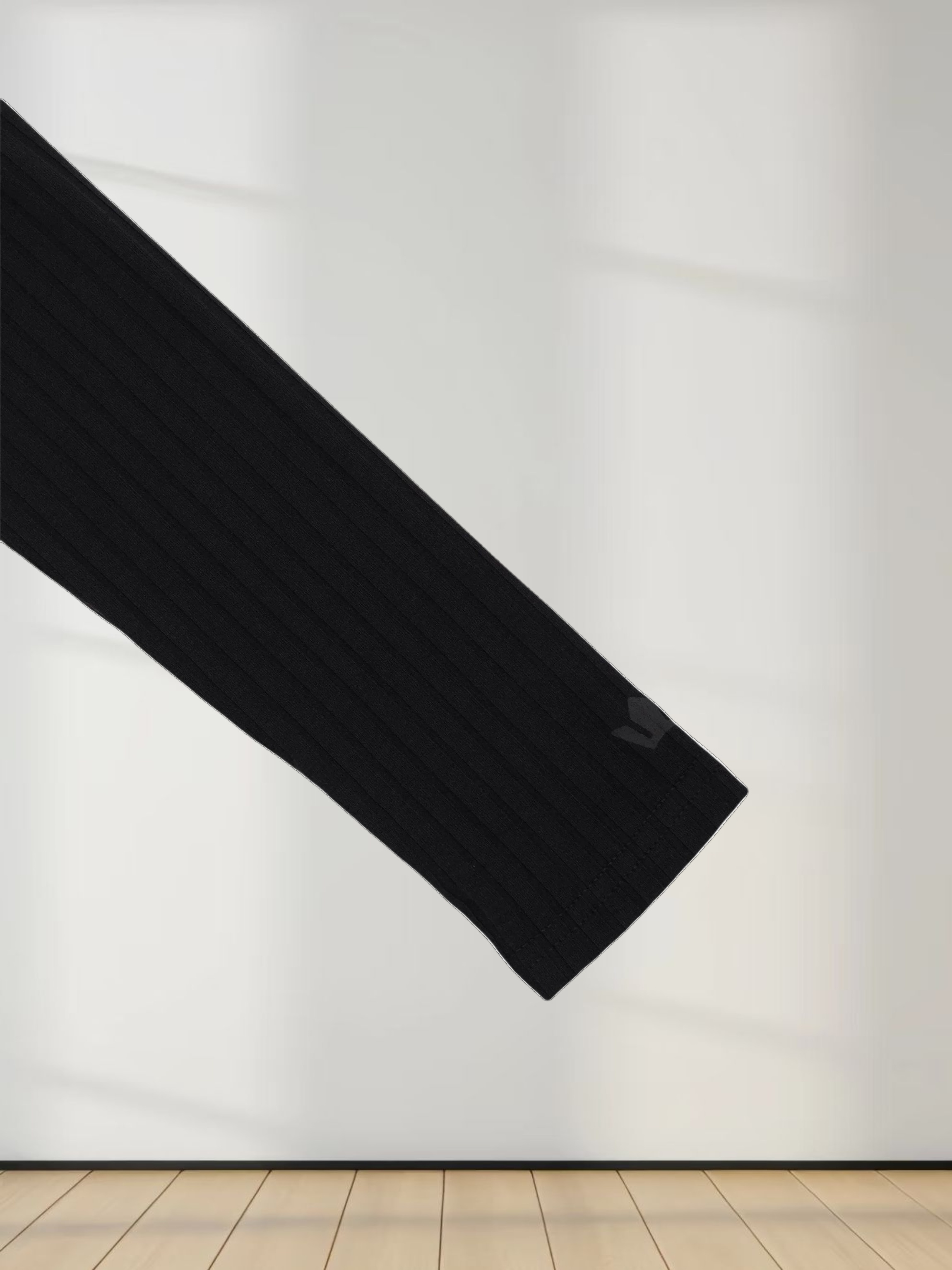 Ribbed High V Bomber-Black