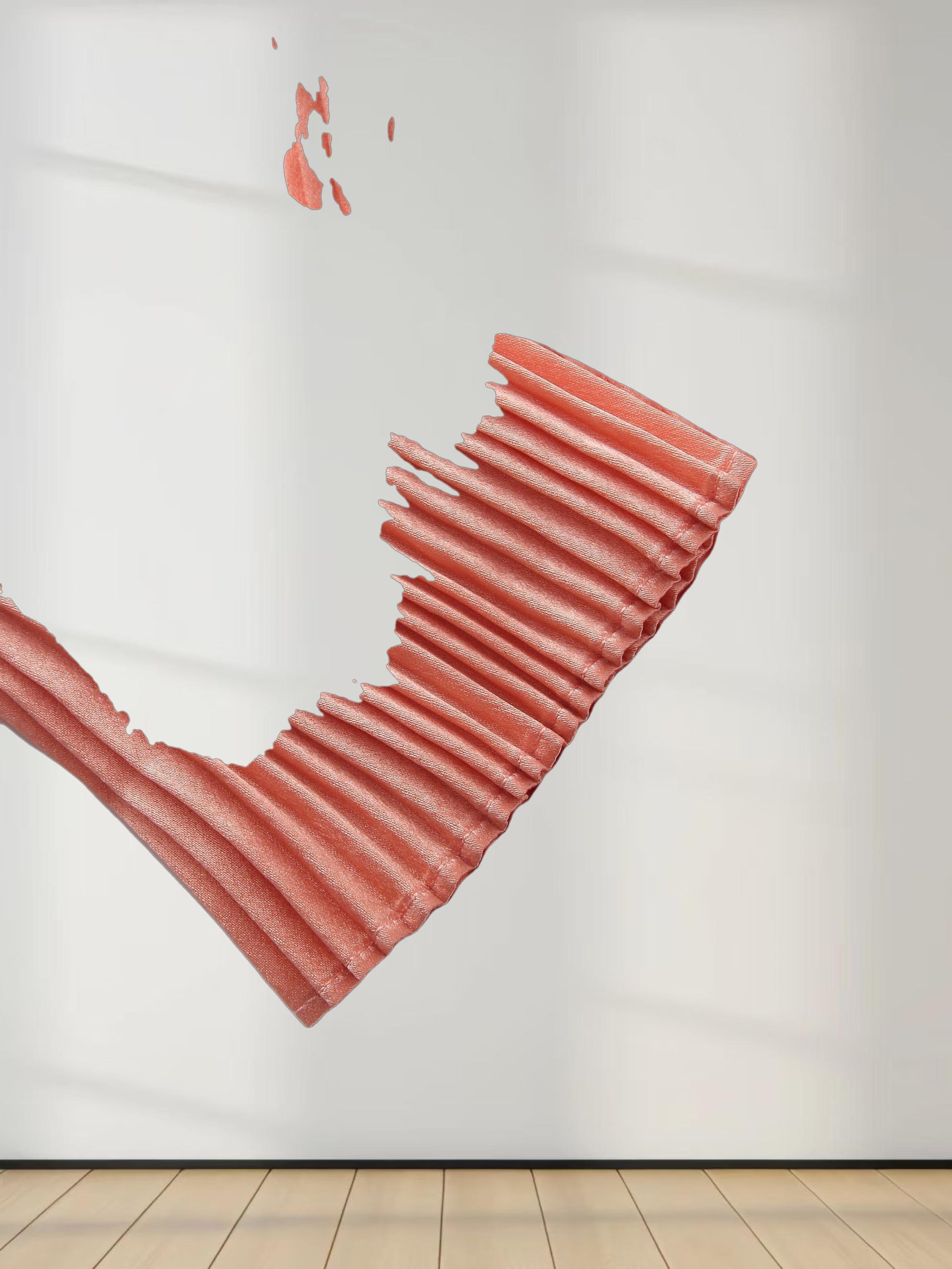 Micro Pleat Dress-Peach