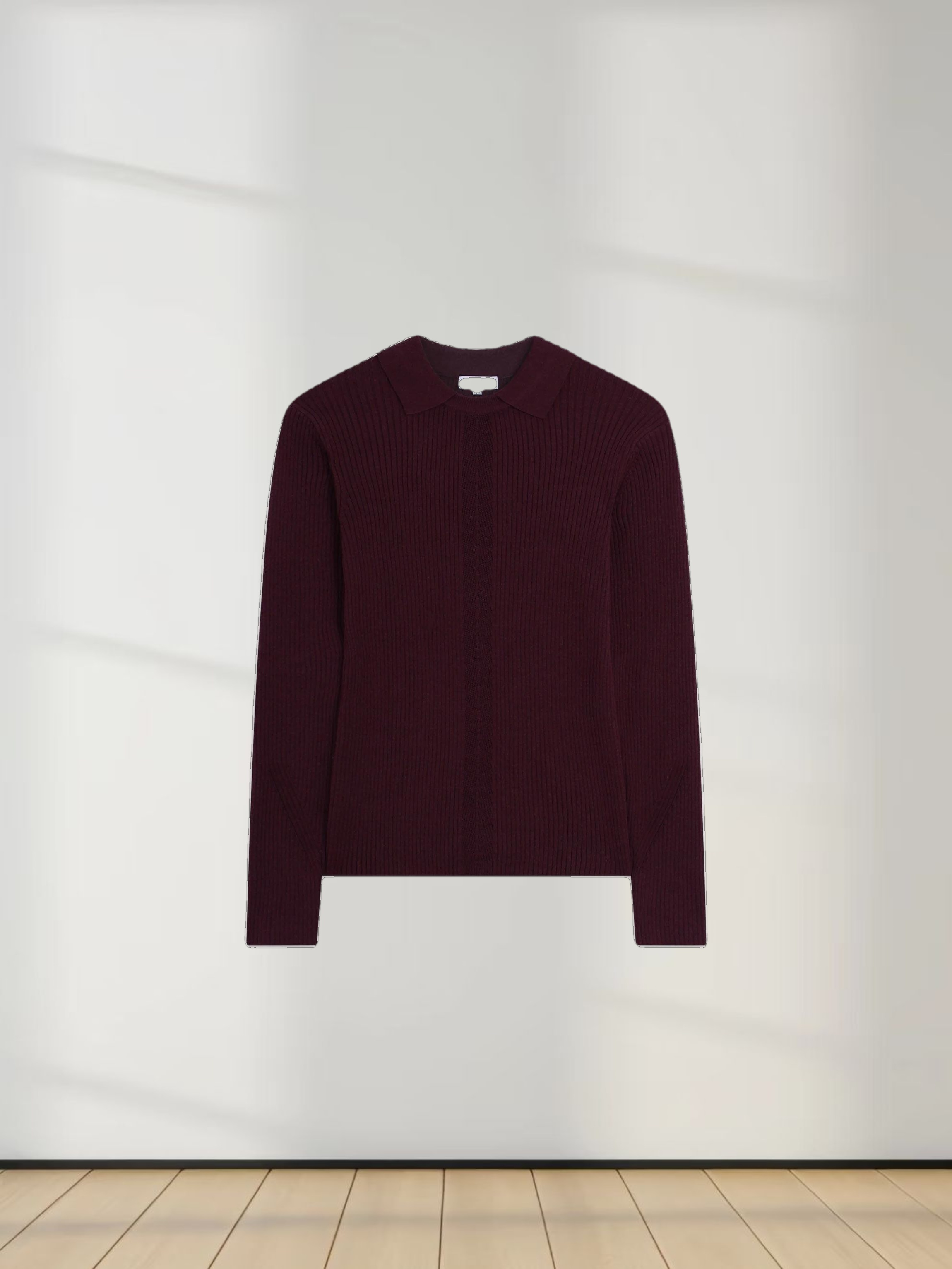 Center Design Sweater-Burgundy