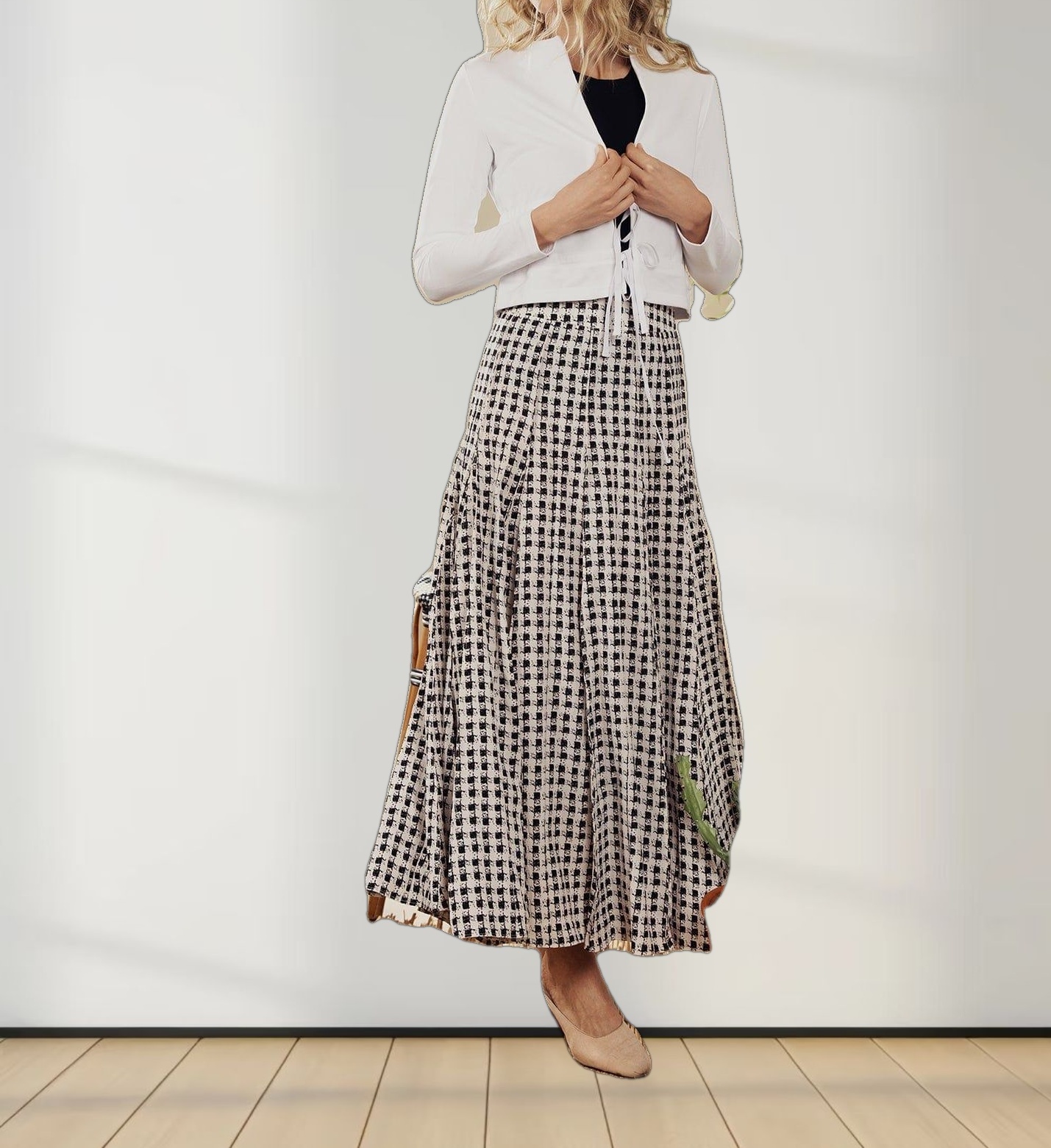 Double Tie Cardigan-White