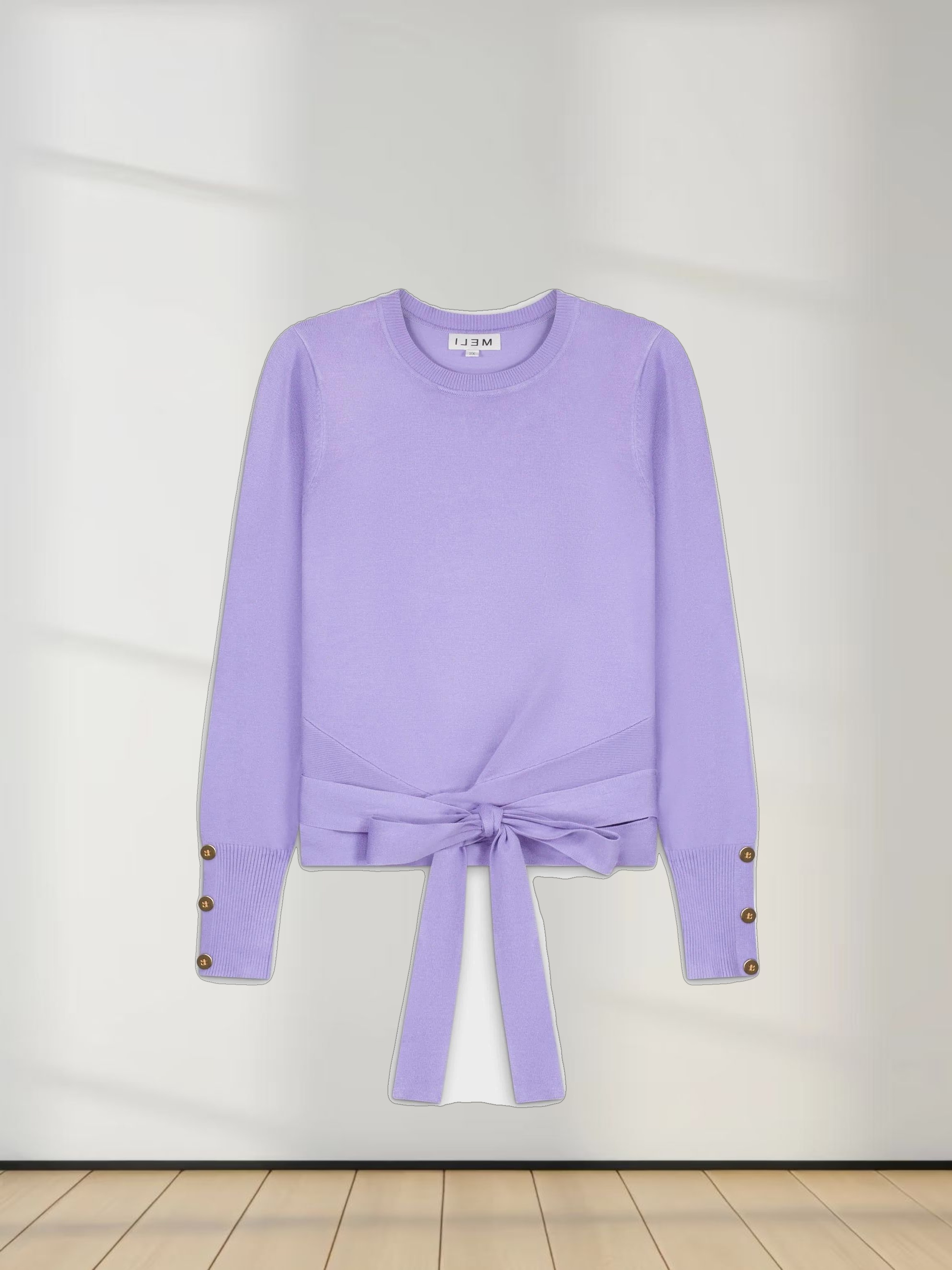 Wrap Tie Sweater-Lavender