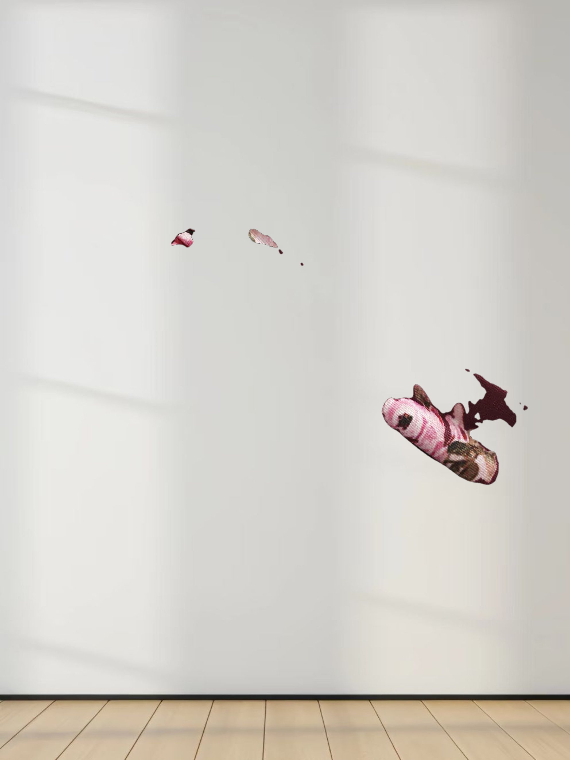 Pleated Bottom Slip Dress-Burgundy Floral