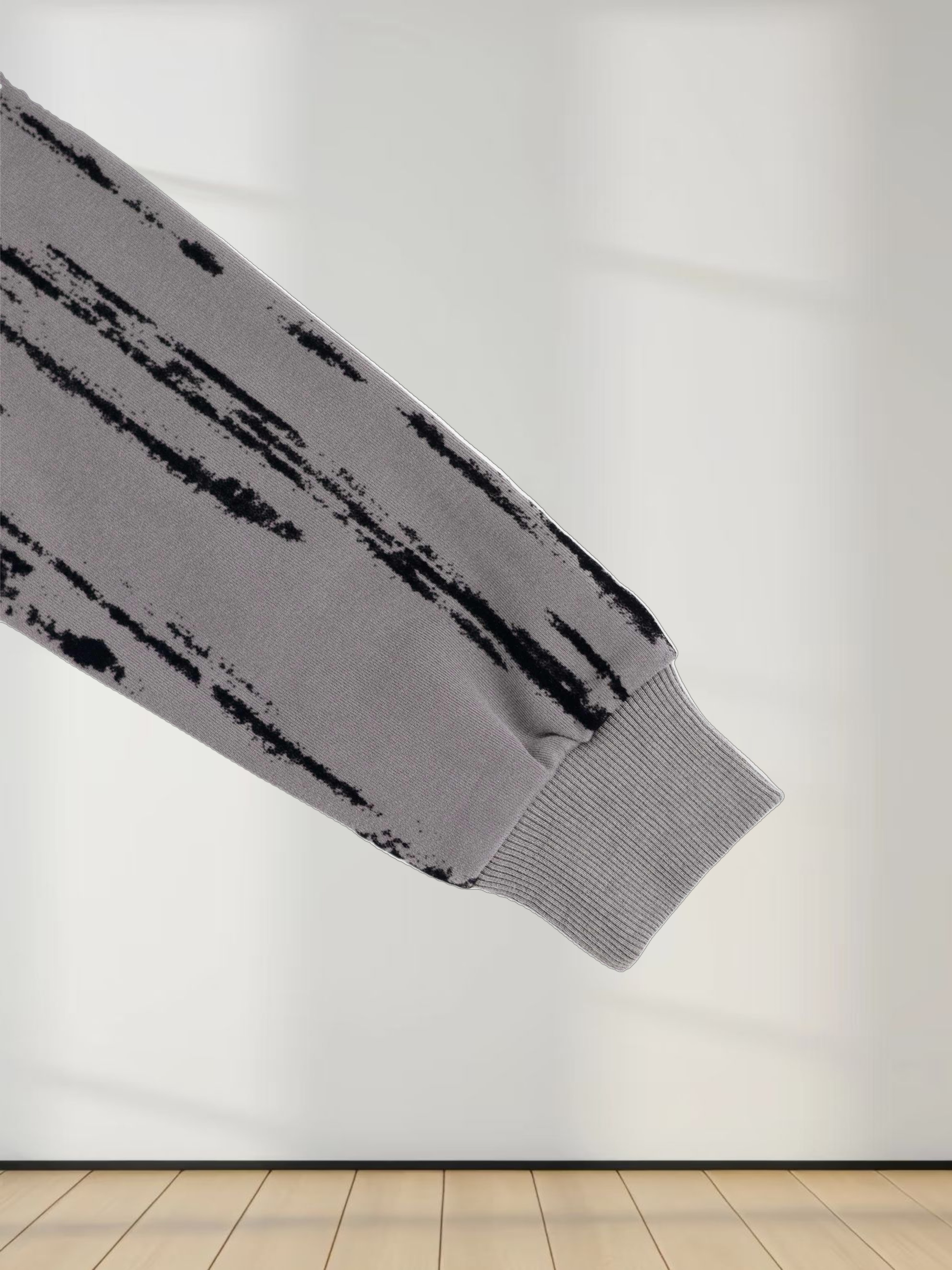 Tie Dye Splash Sweatshirt-Light Grey/Black