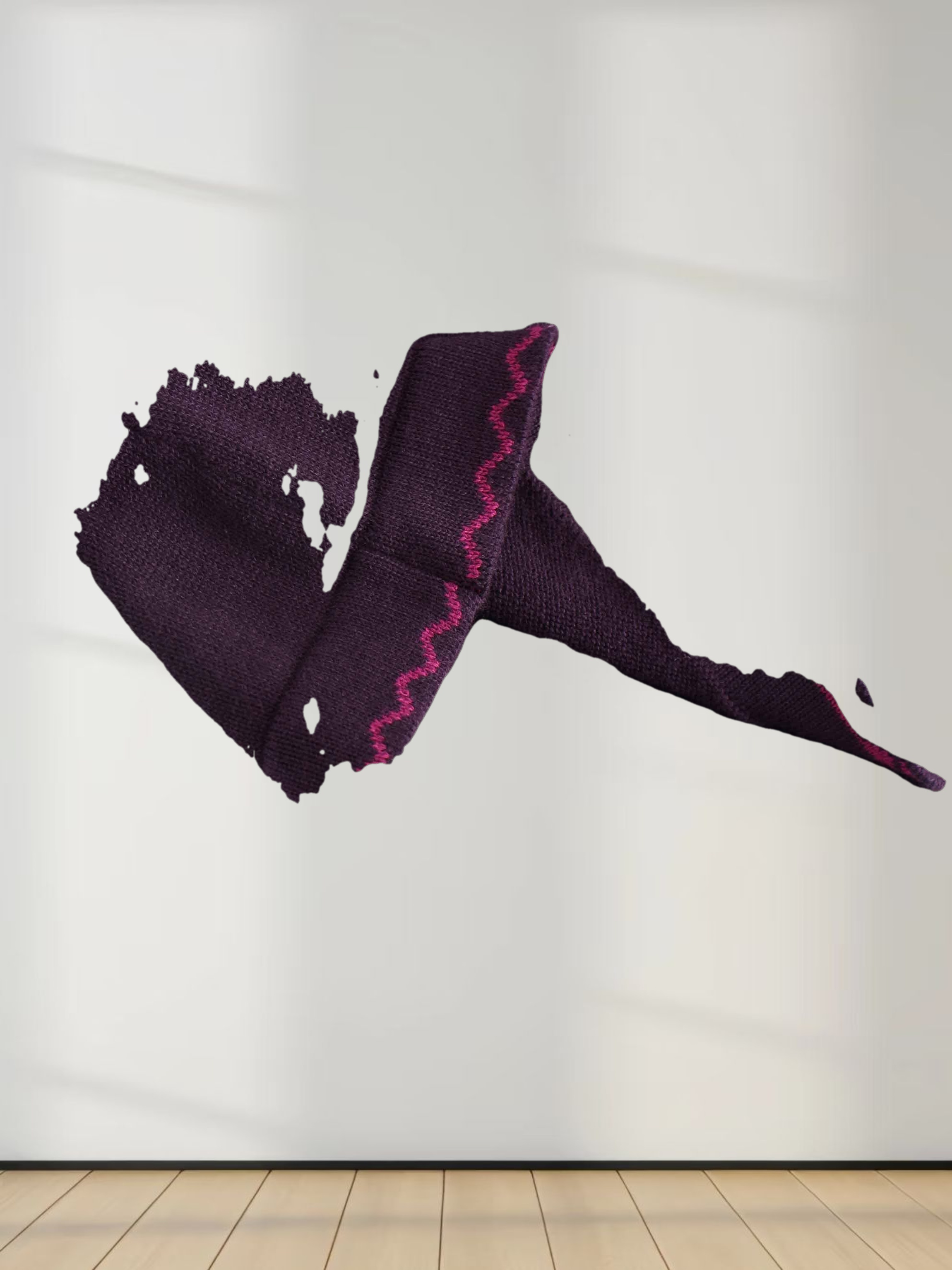 Ruffle Detail Sweater-Wine/Fuchsia