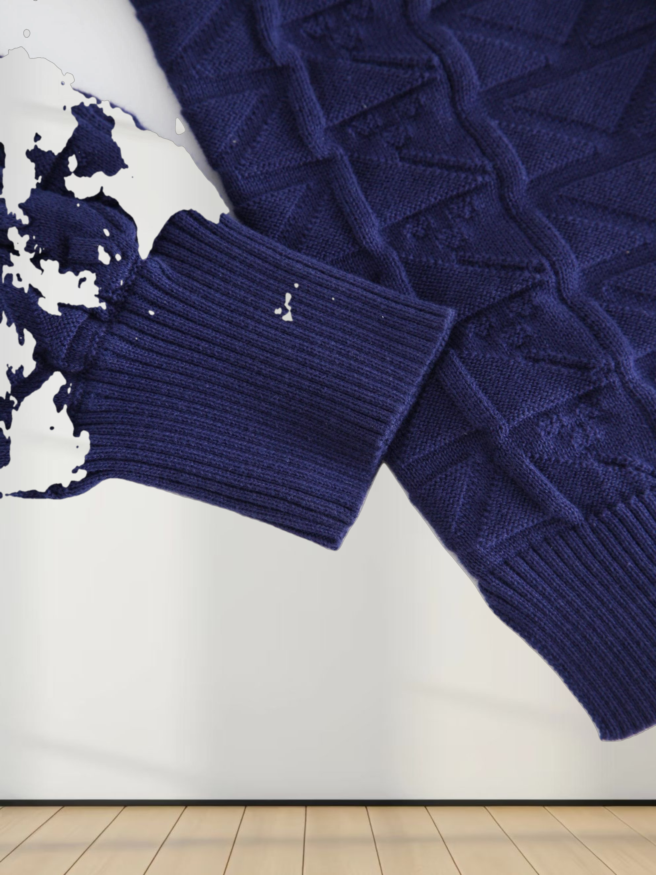 Cross Stitch Sweater-Navy