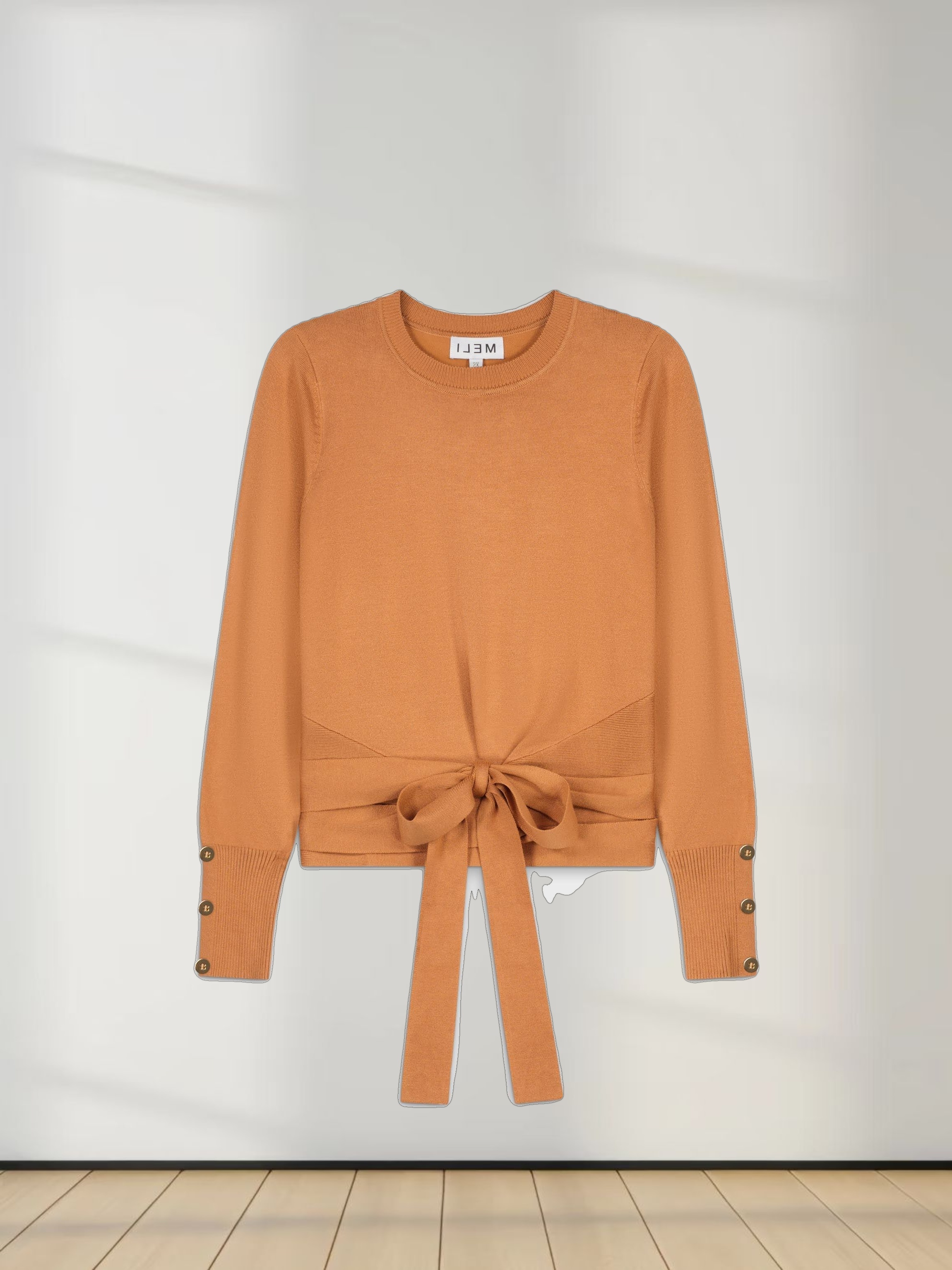 Wrap Tie Sweater-Bronze