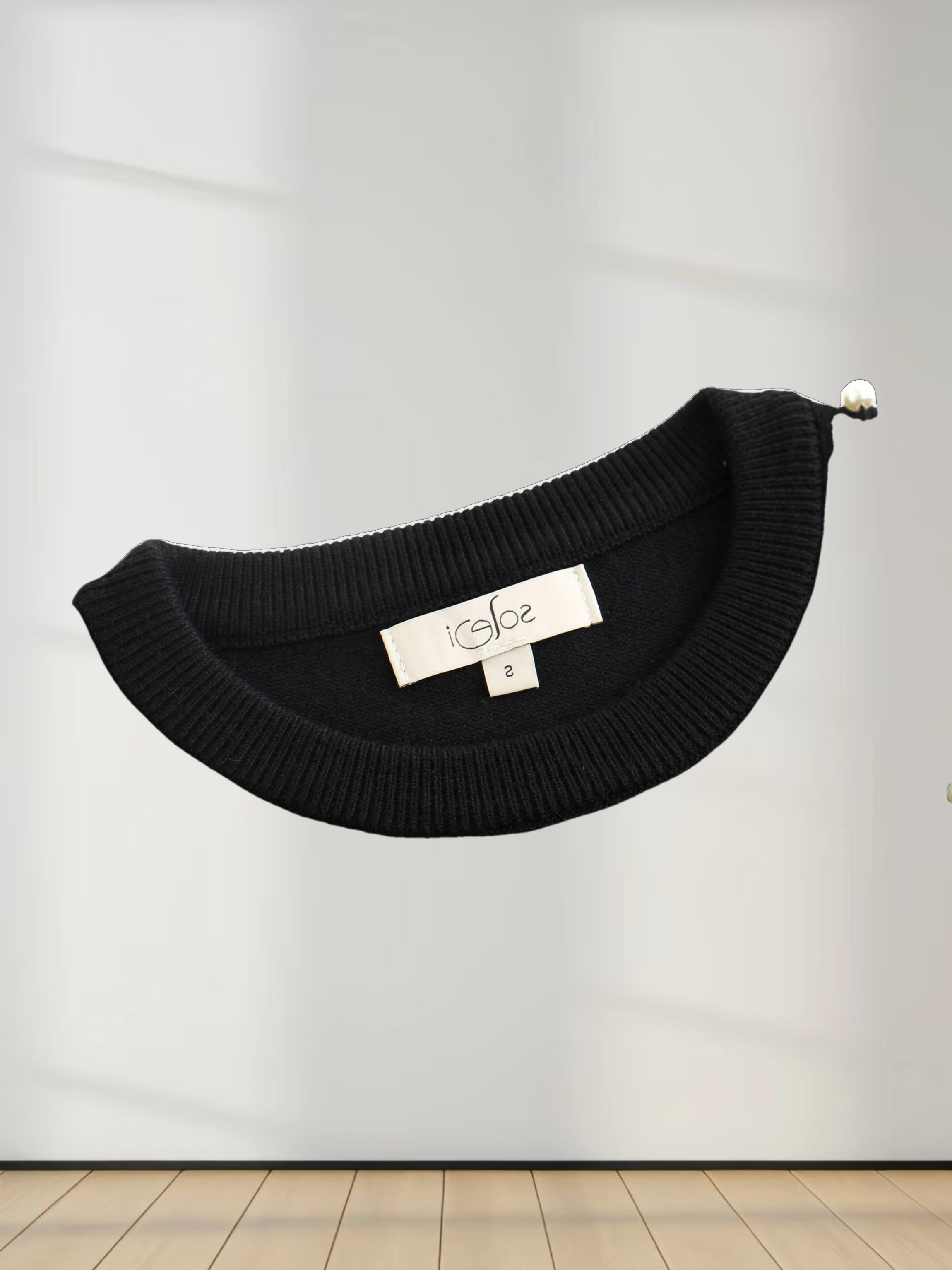 Pearl Embellished Sweater-Black