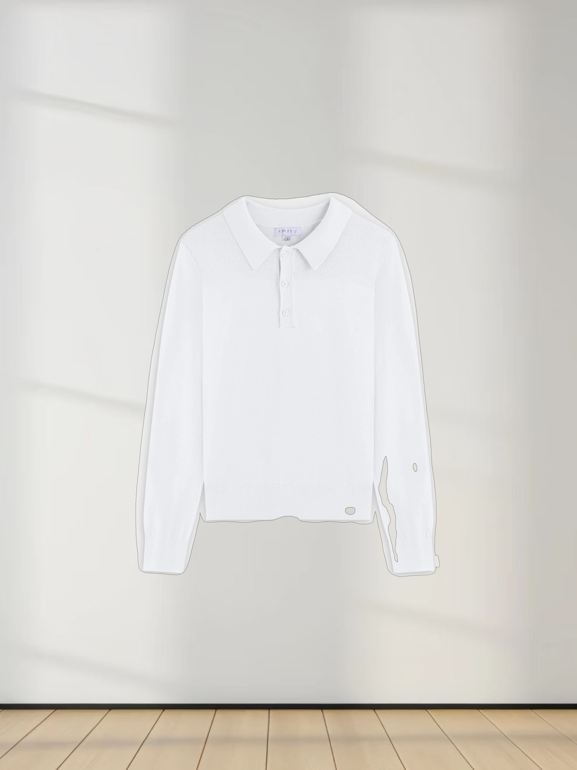 Mesh Top Sweater-White