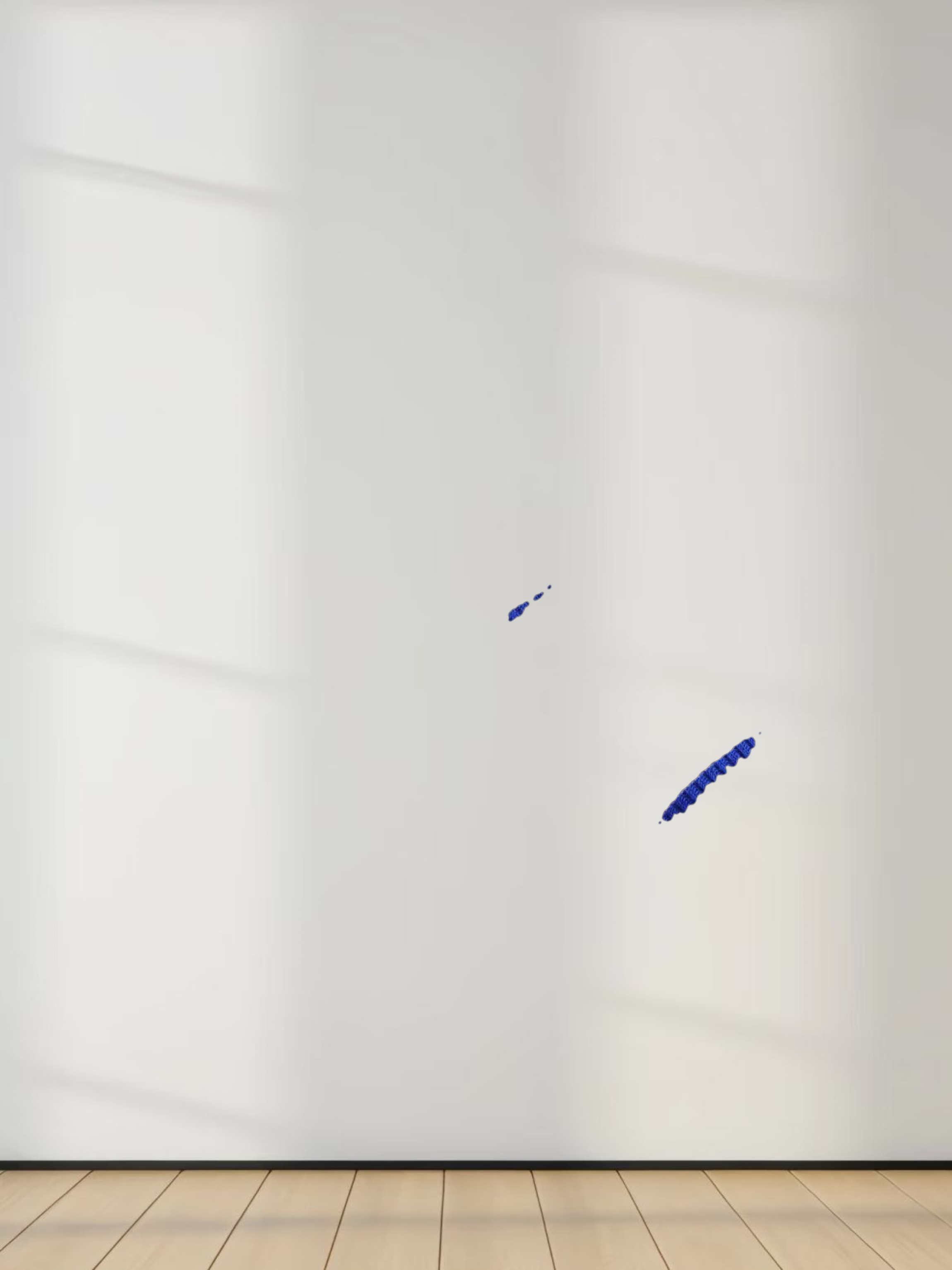 Multi Striped Ribbed Crew-Cobalt Blue/Tan