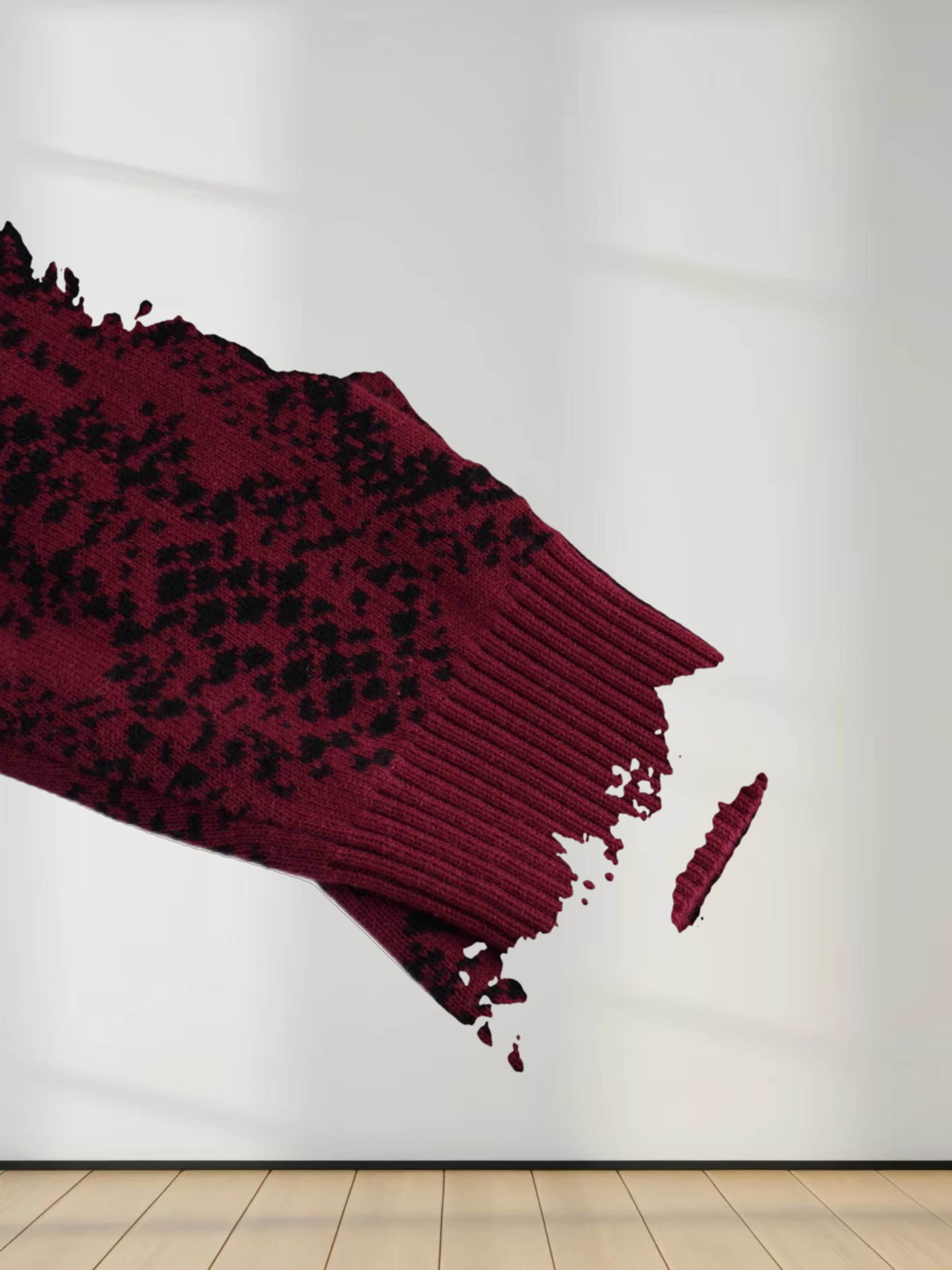 Reptile Print Sweater-Burgundy/Black