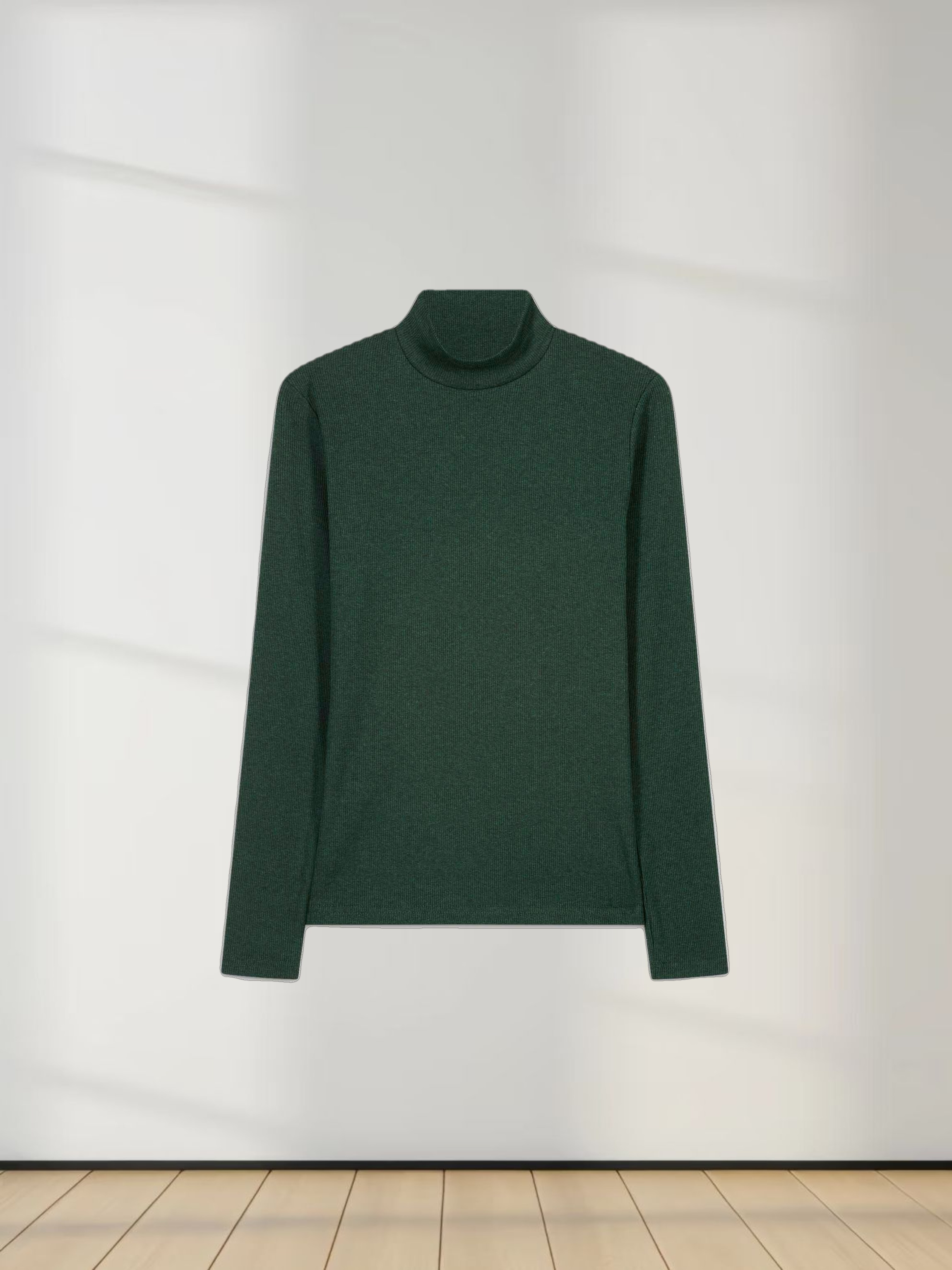 HEATHERED TURTLENECK-GREEN