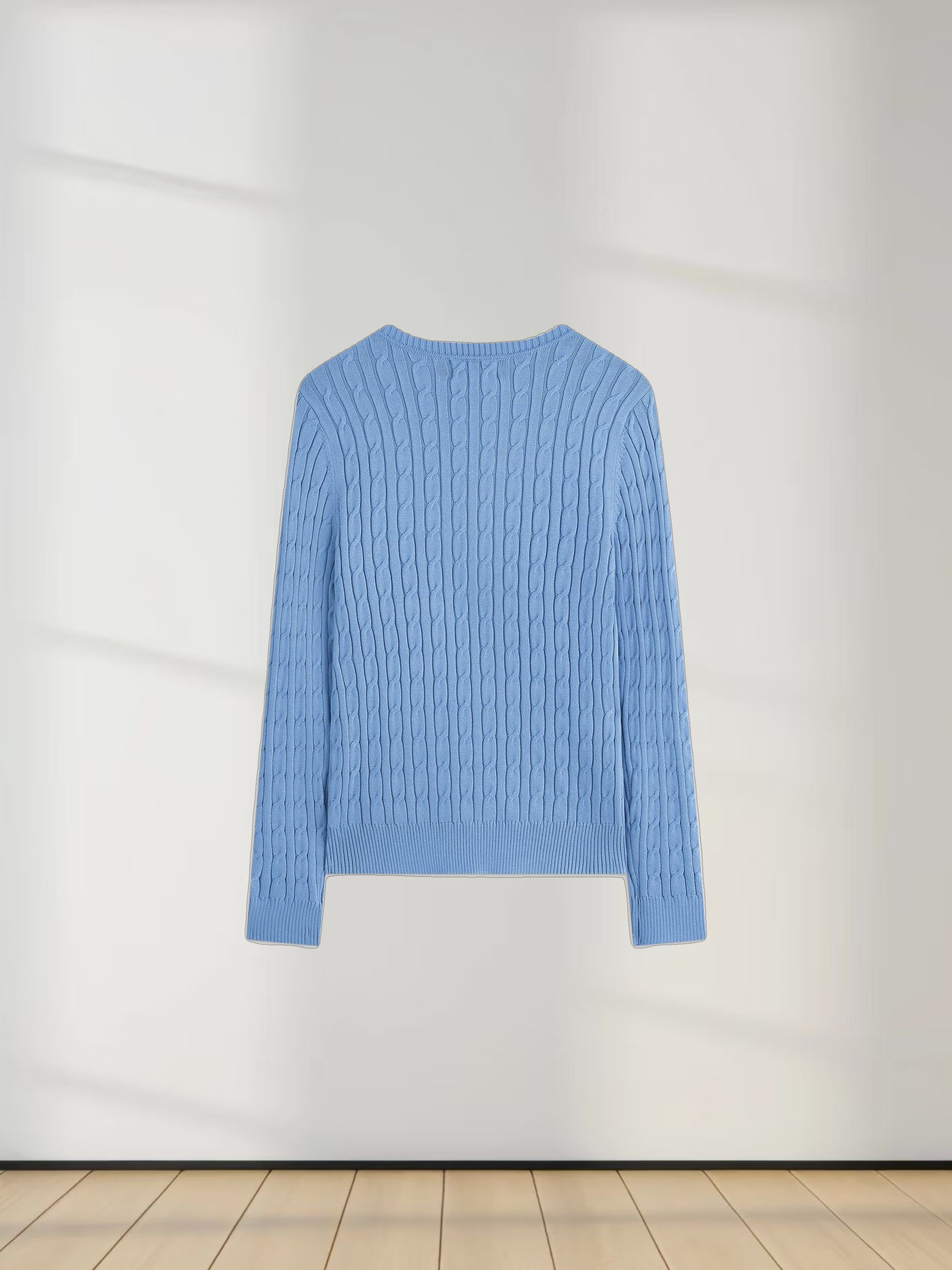 Knit Cable Sweater-Periwinkle