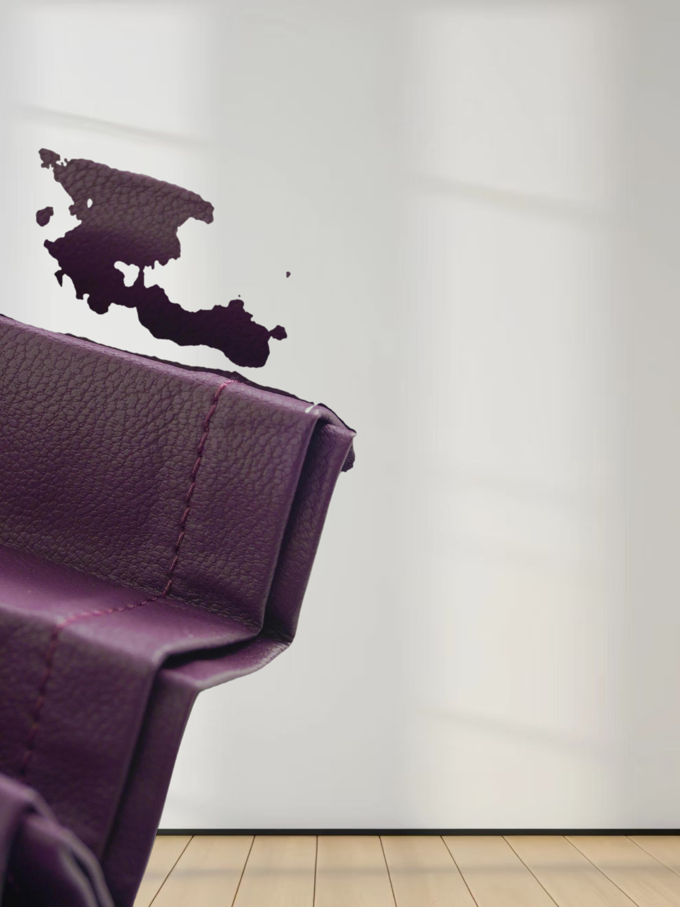 Accordion Pleated Faux Leather Skirt-Eggplant