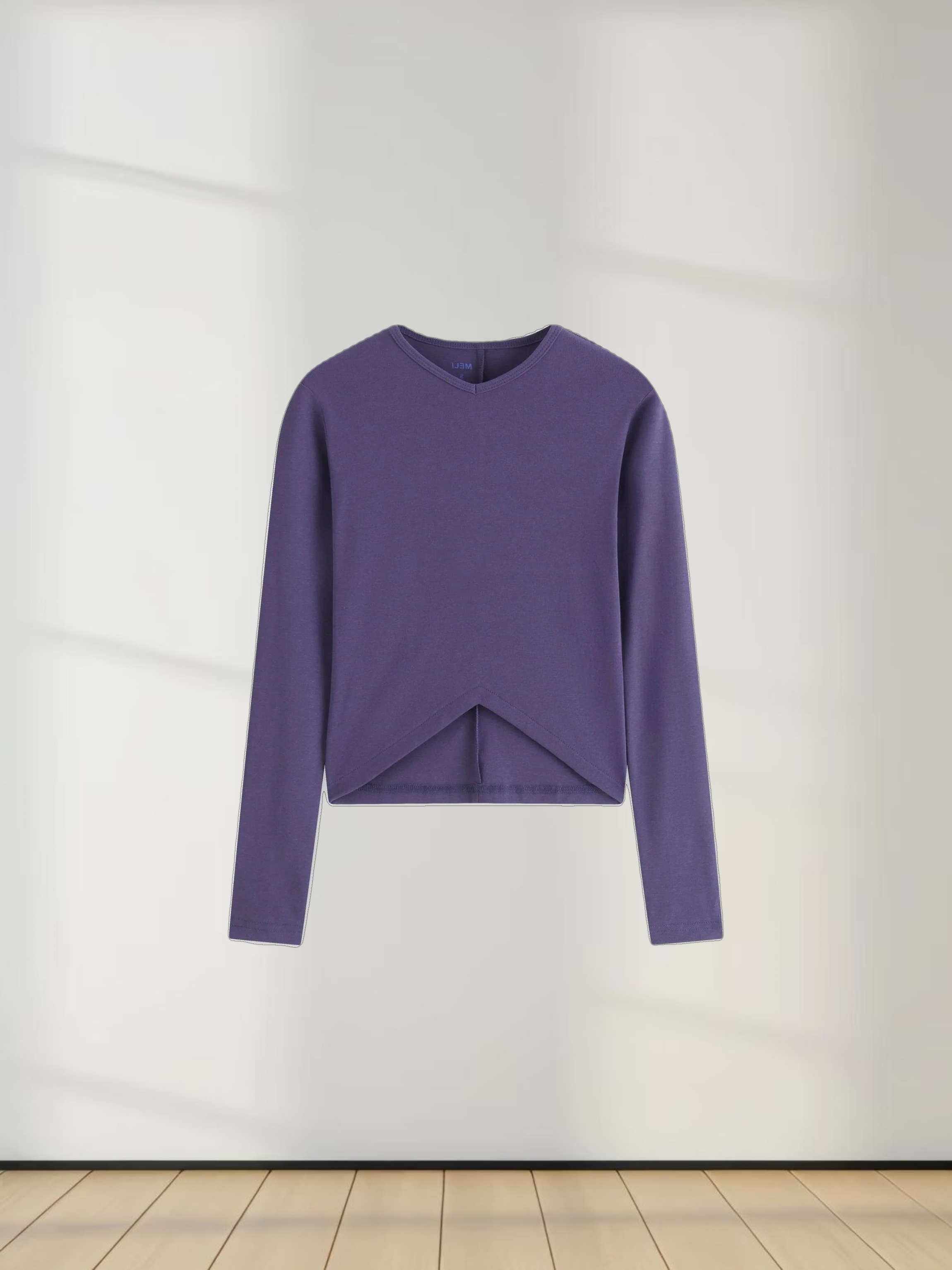 V Bottom T-Shirt-Navy