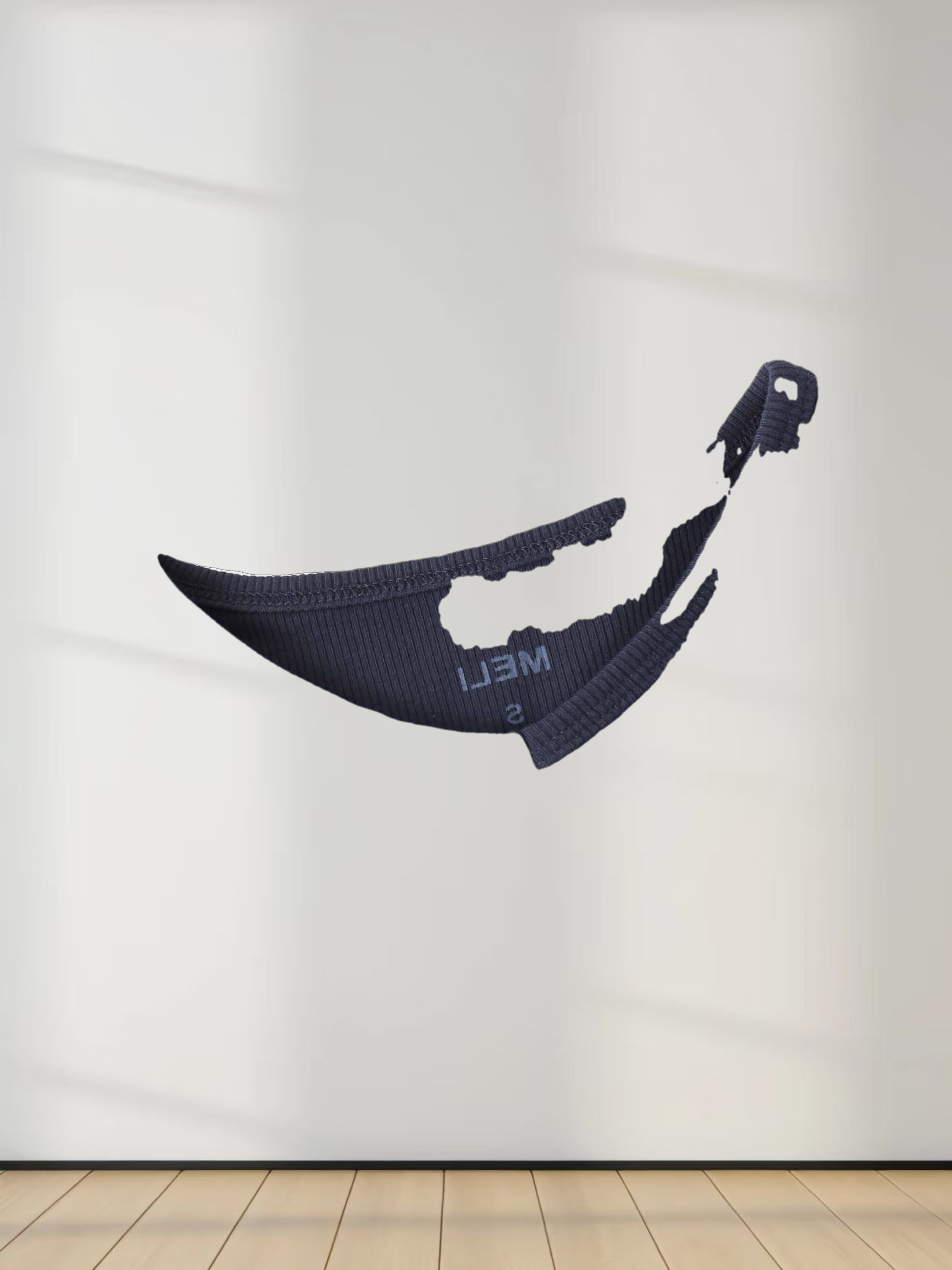 RIBBED HIGH V TEE LS-DENIM BLUE