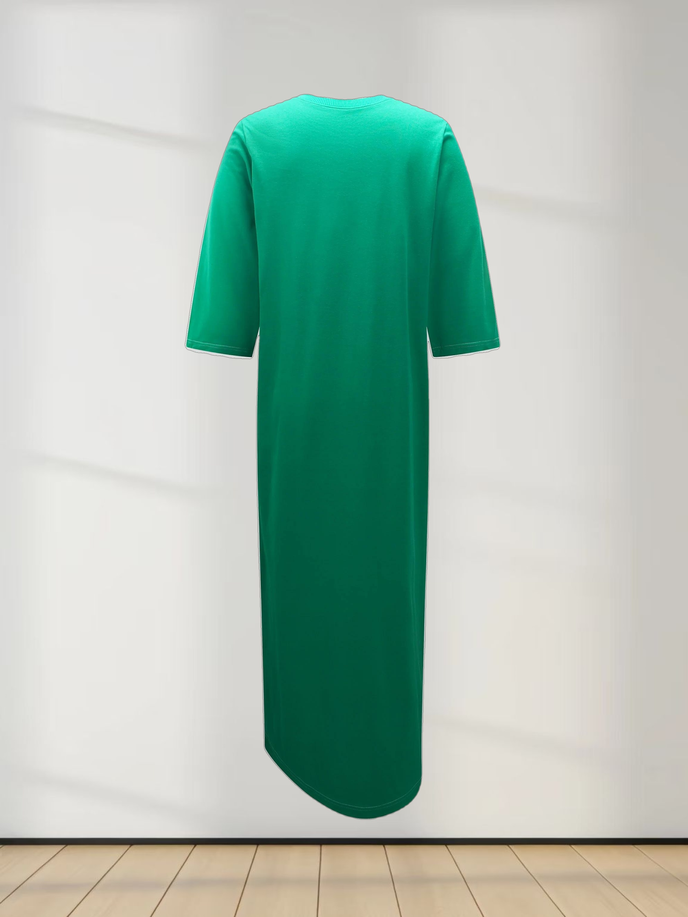 T-Shirt Maxi Dress-Kelly Green
