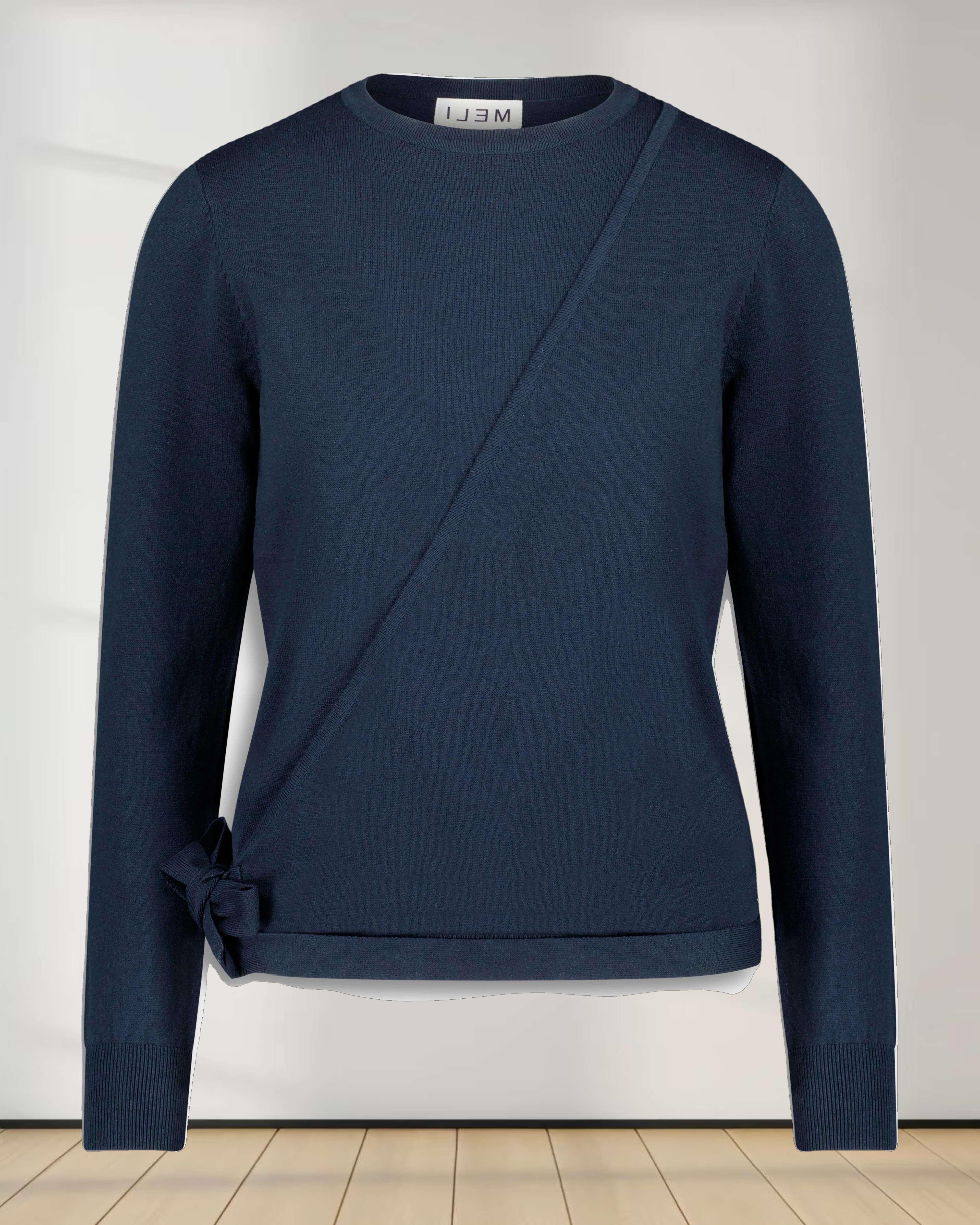 BASIC WRAP SWEATER-NAVY
