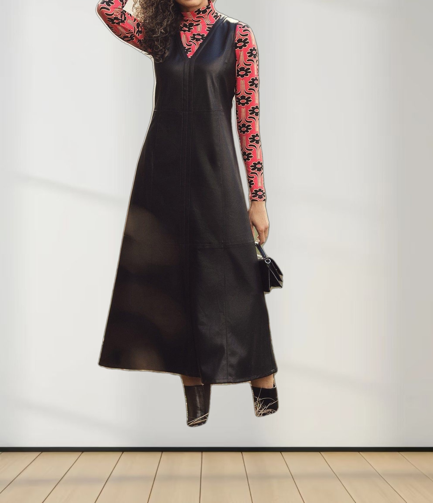 Design Turtleneck-Hot Pink Floral