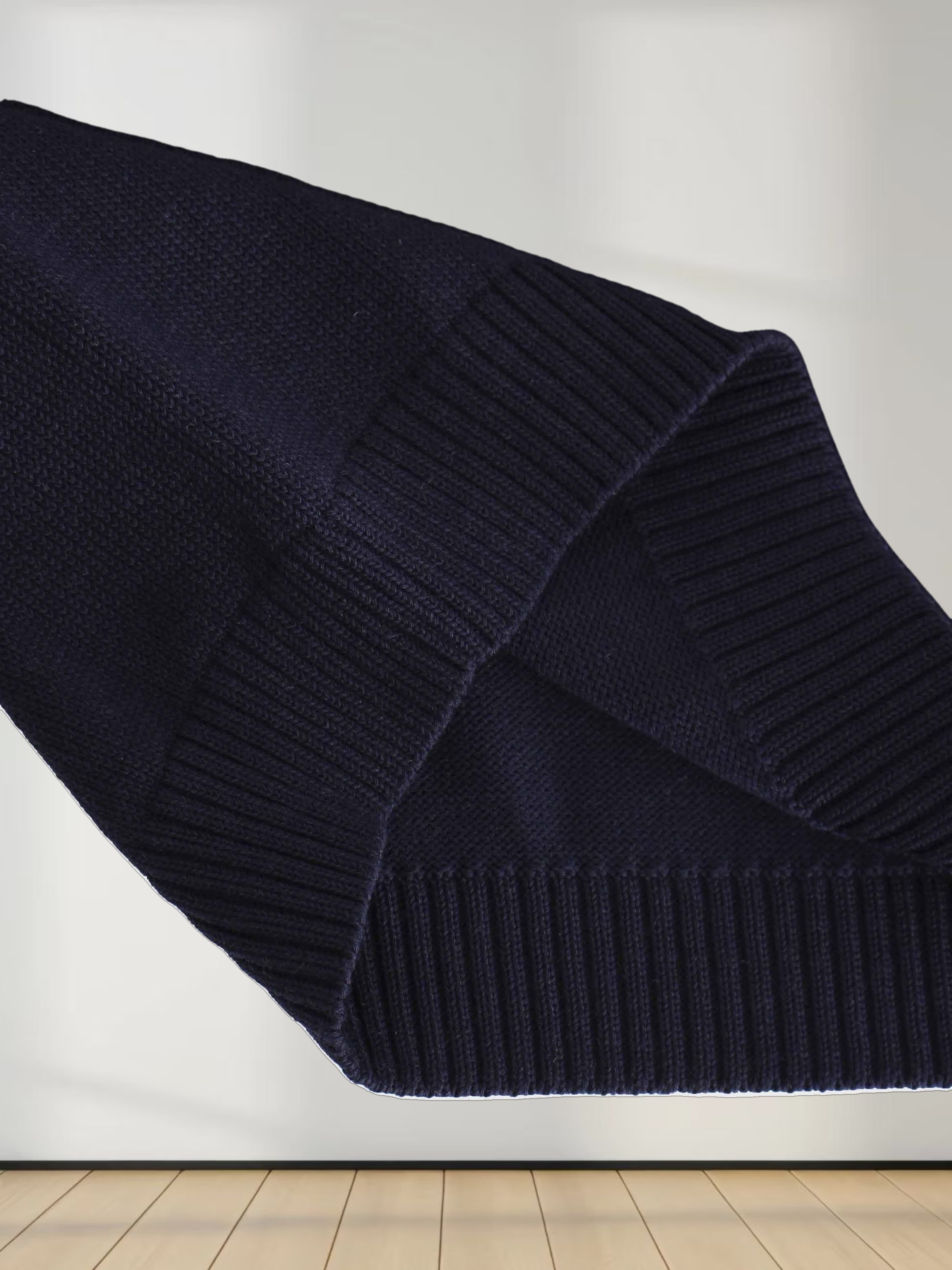 Sequin Trim Sweater-Navy