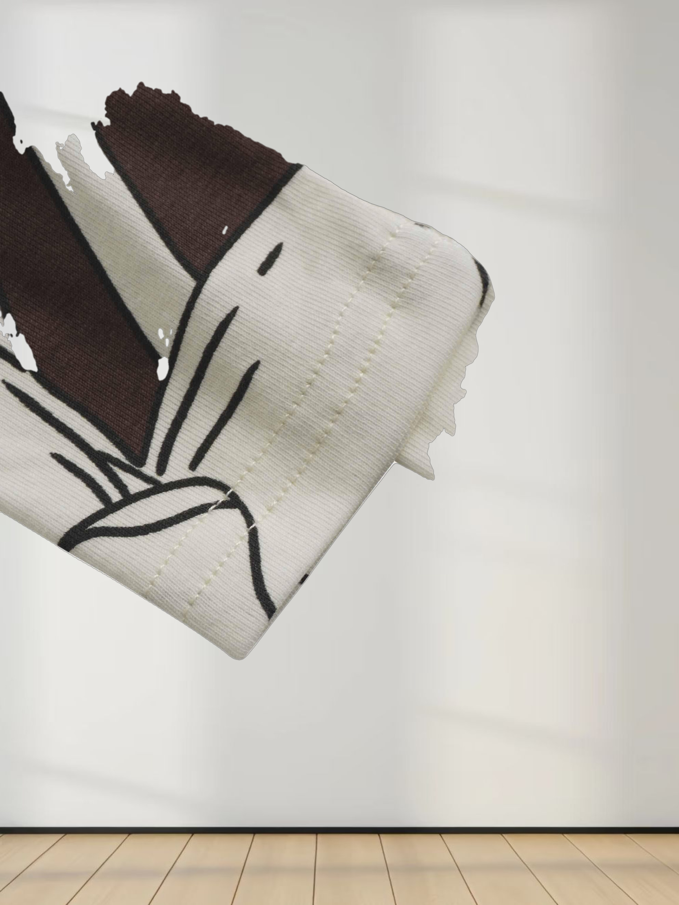 Basic Printed T-shirt-Oversized Floral Brown