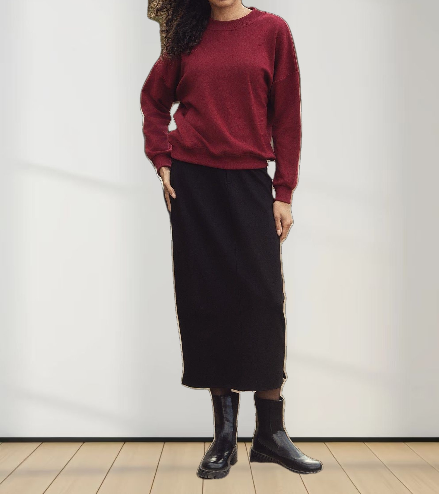 Logo Sweatshirt-Burgundy