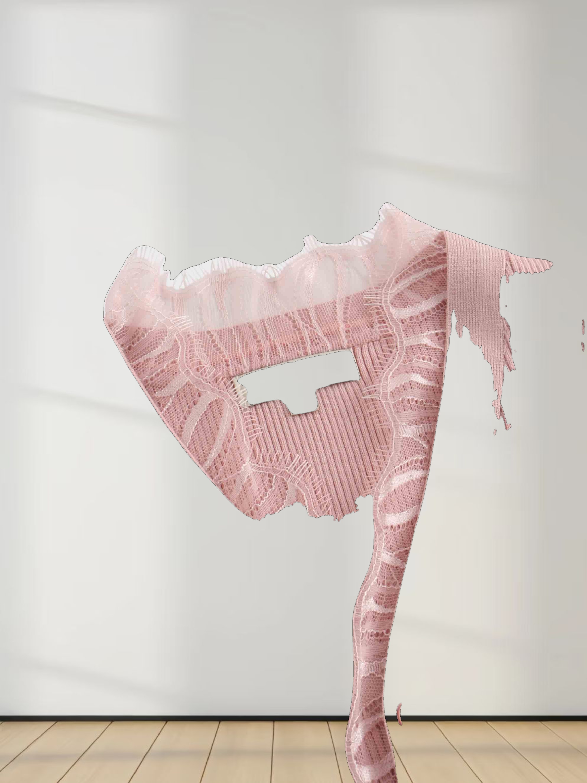 Lace Trimmed Sweater-Blush