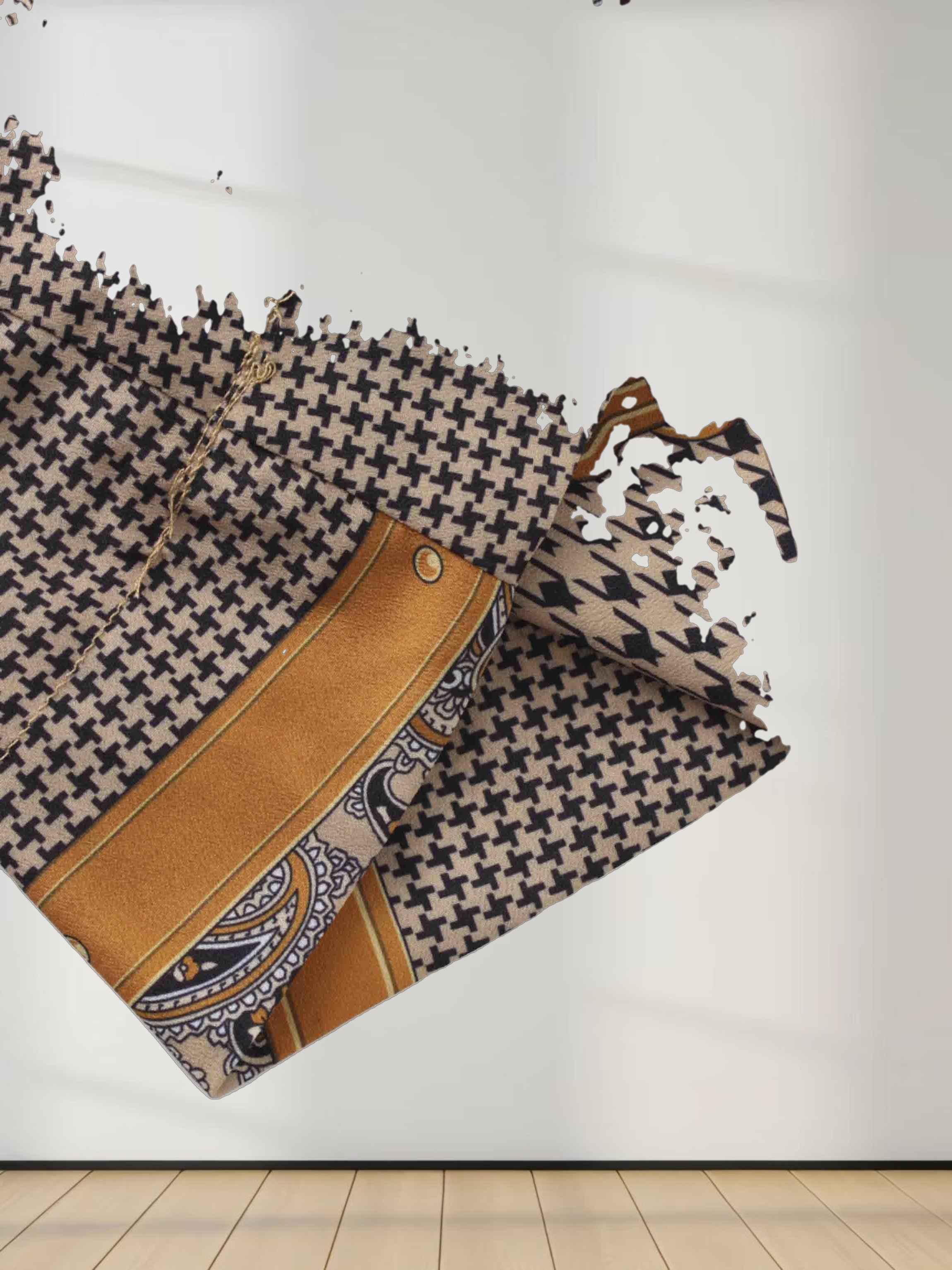 Printed Shift A-line Dress-Gold Chains