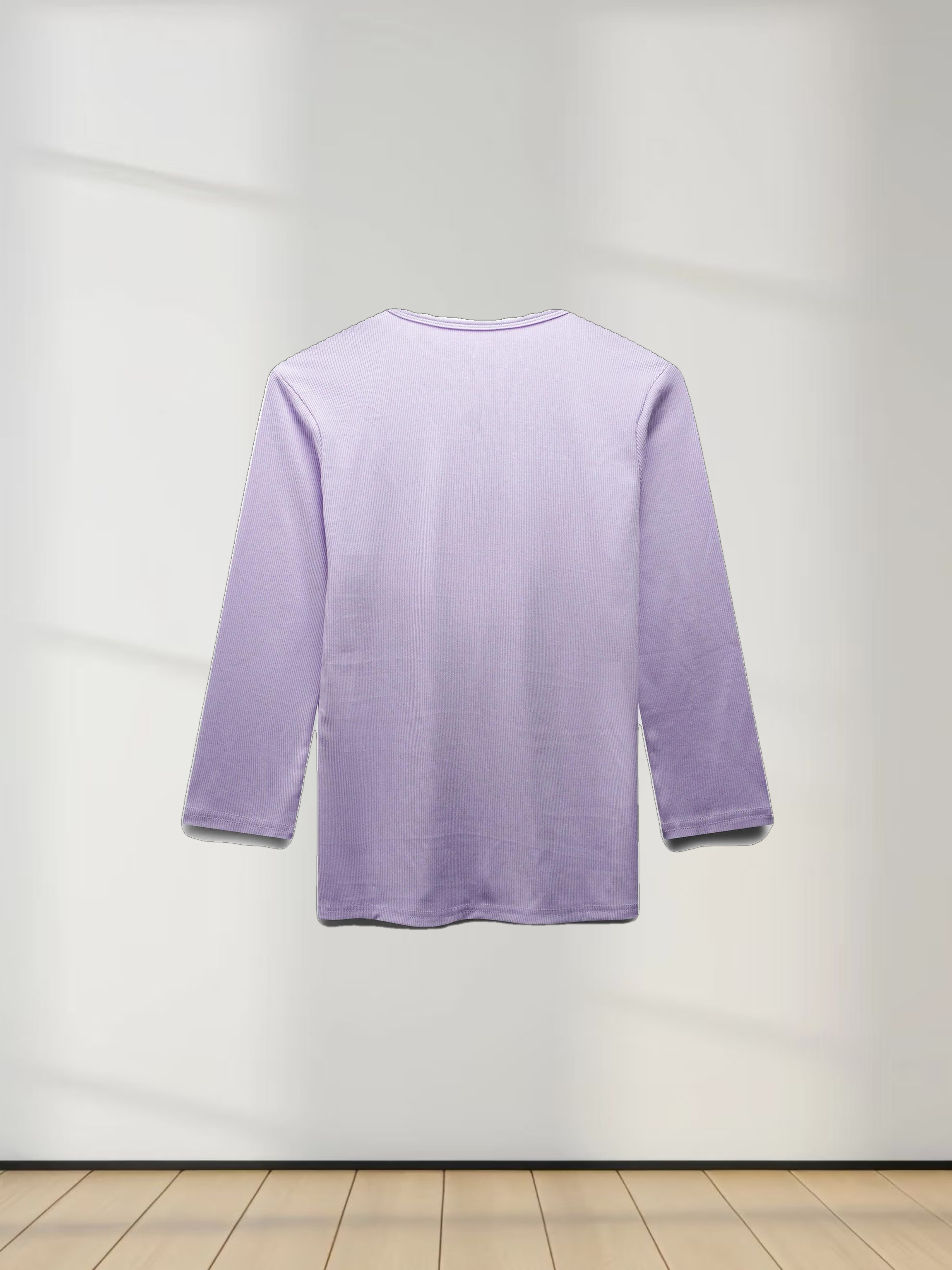 RIBBED HIGH V 3Q-LILAC