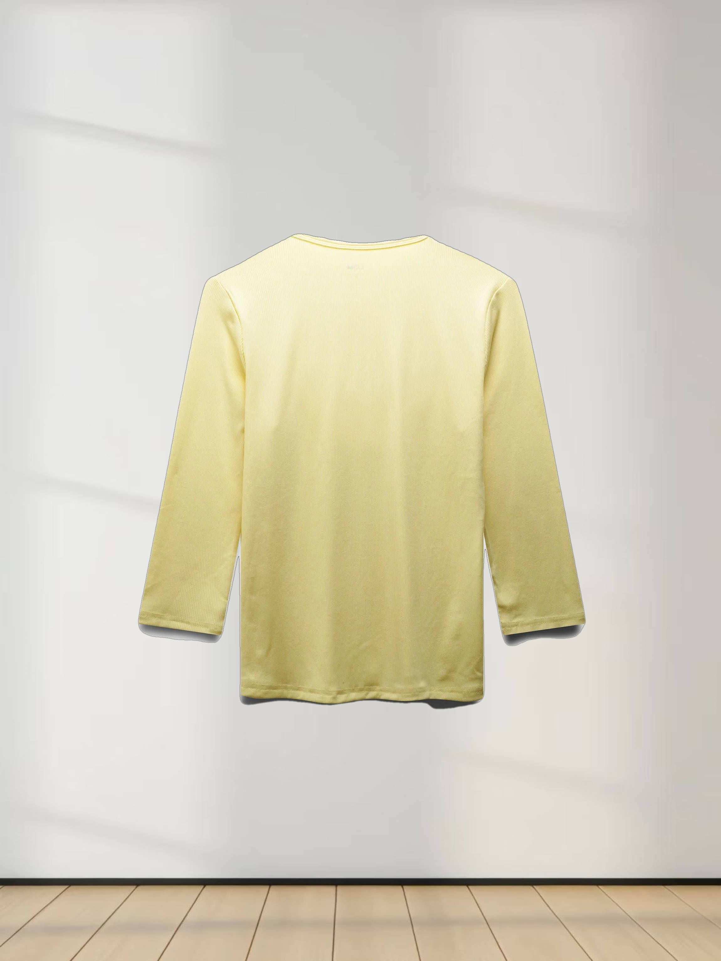 RIBBED HIGH V 3Q-BUTTER YELLOW