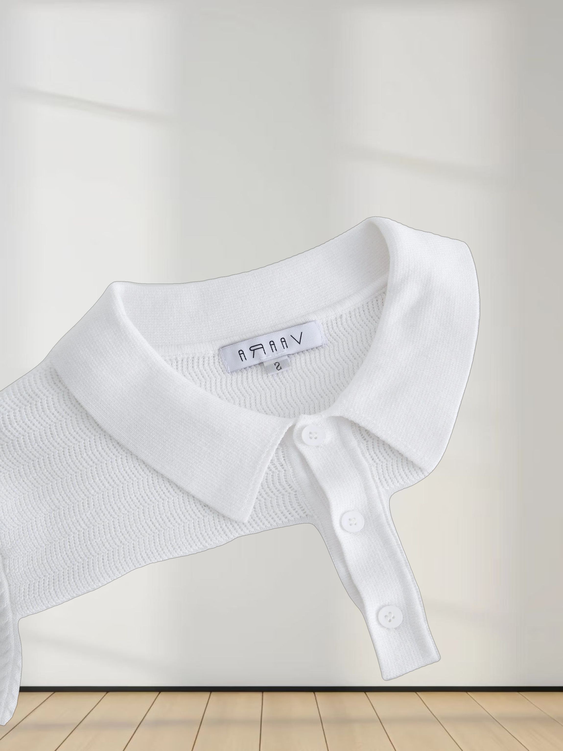 Mesh Top Sweater-White