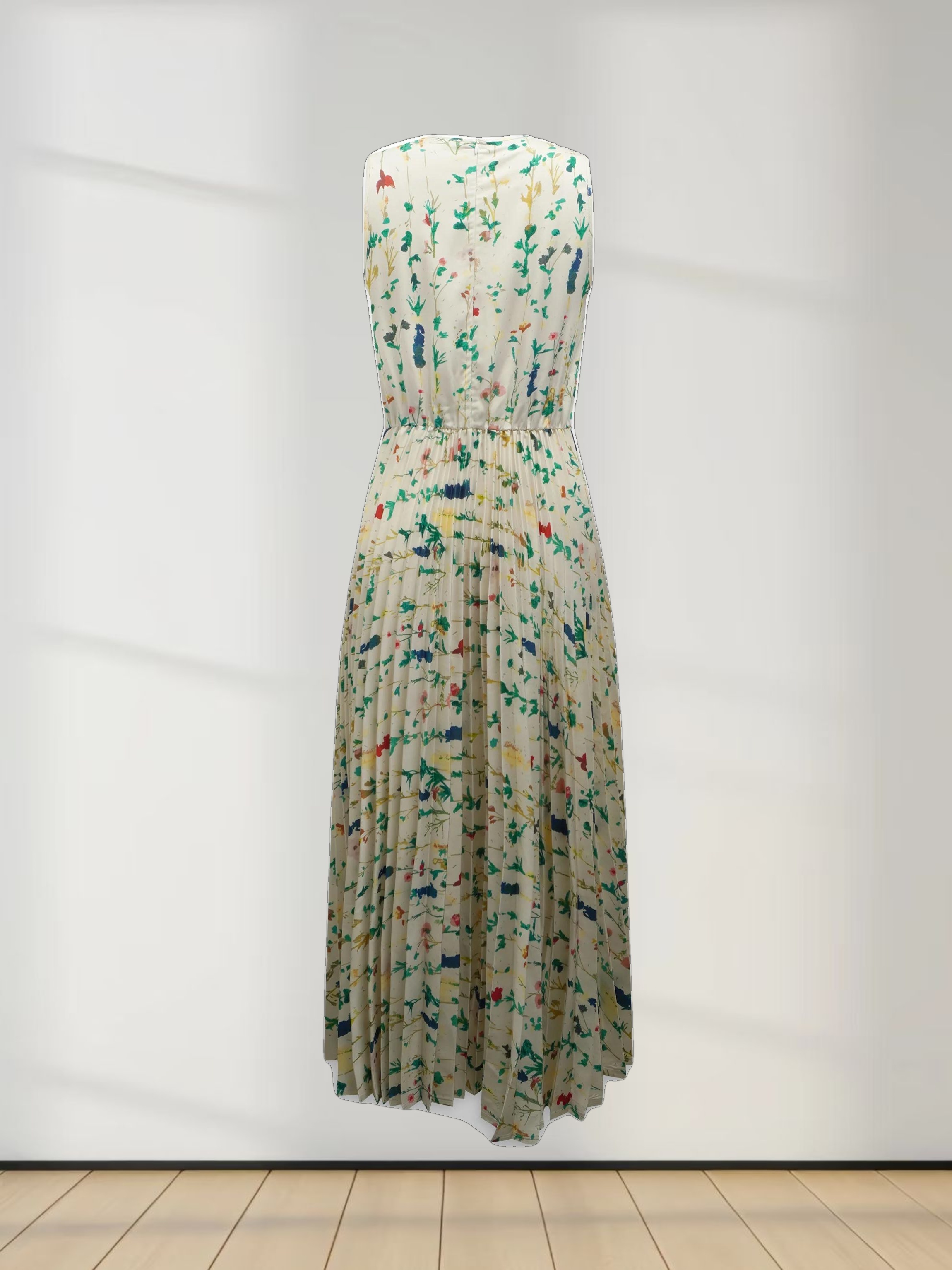 Pleated Bottom Slip Dress-Floral Confetti